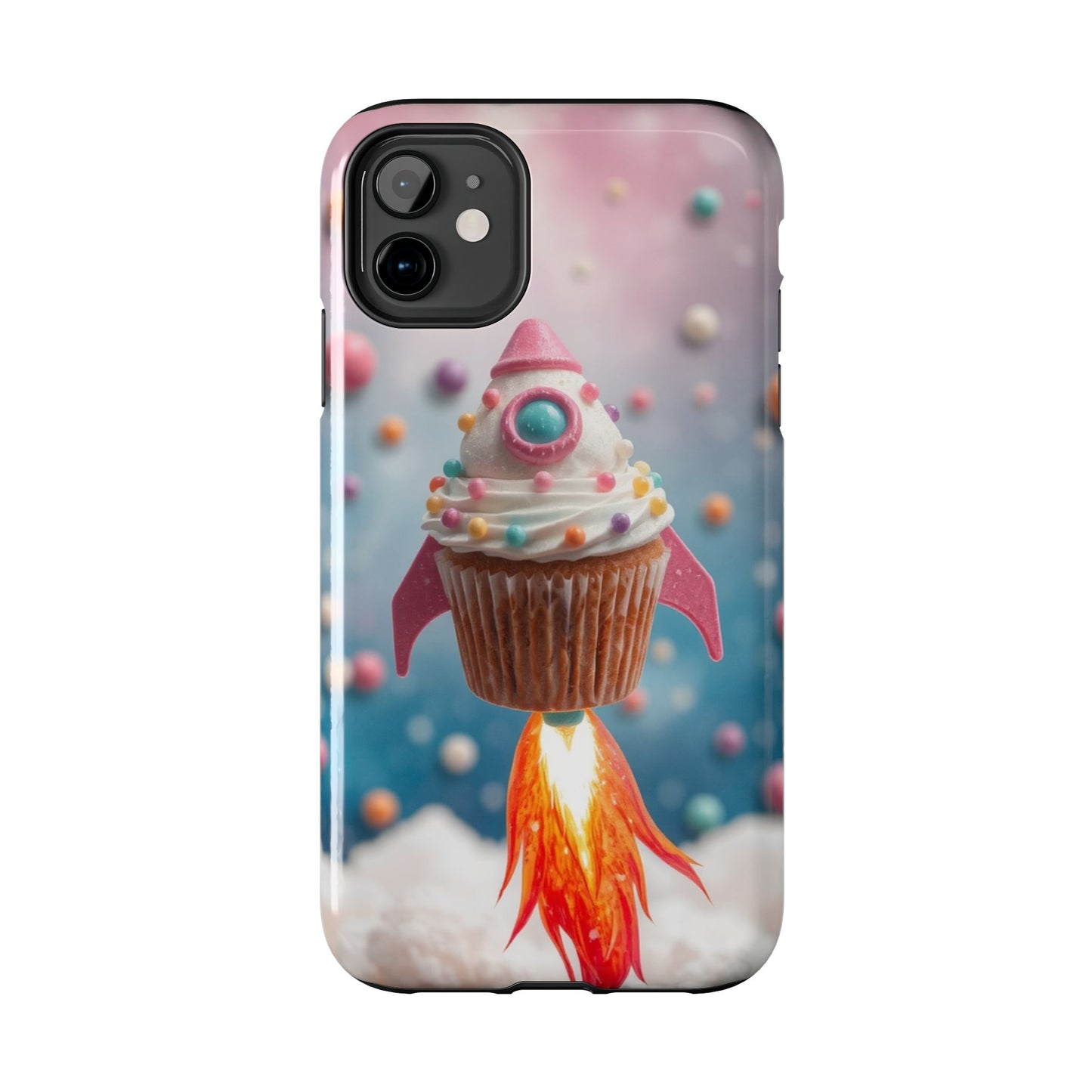 Whimsical Rocket Cupcake Phone Case - Fun Protective Case for Kids and Teens