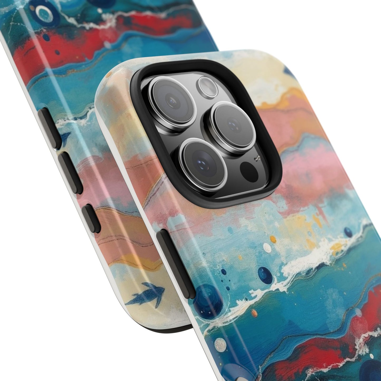 Artistic Tough Phone Case - Vibrant Waves Design for Unique Style