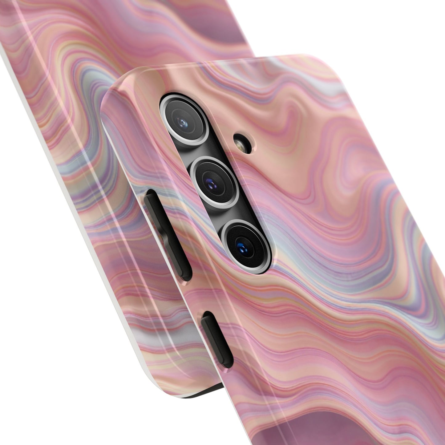 Stylish Tough Phone Cases - Abstract Pink Marble Design