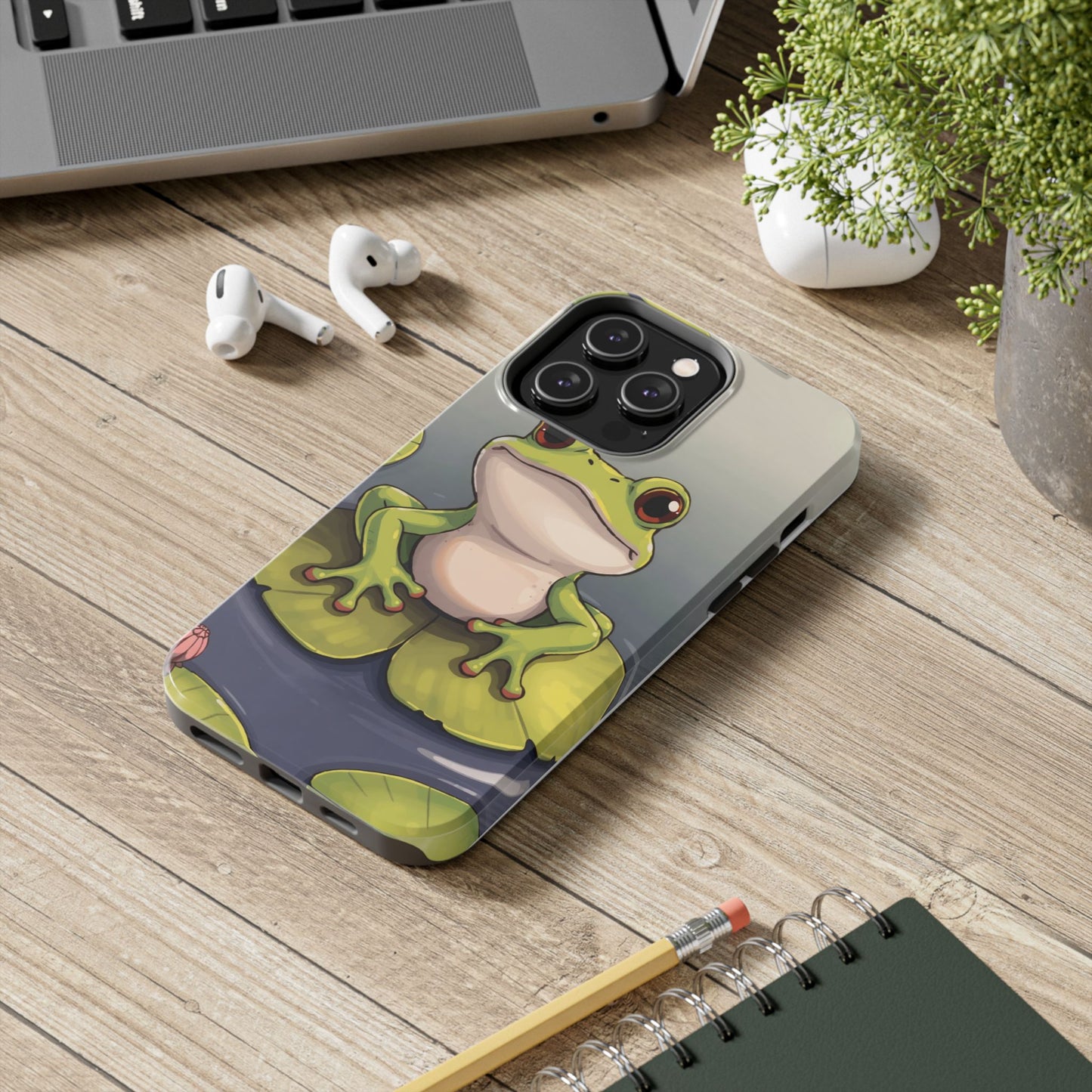 Cute Frog Tough Phone Case - Durable Protection with Nature Vibe