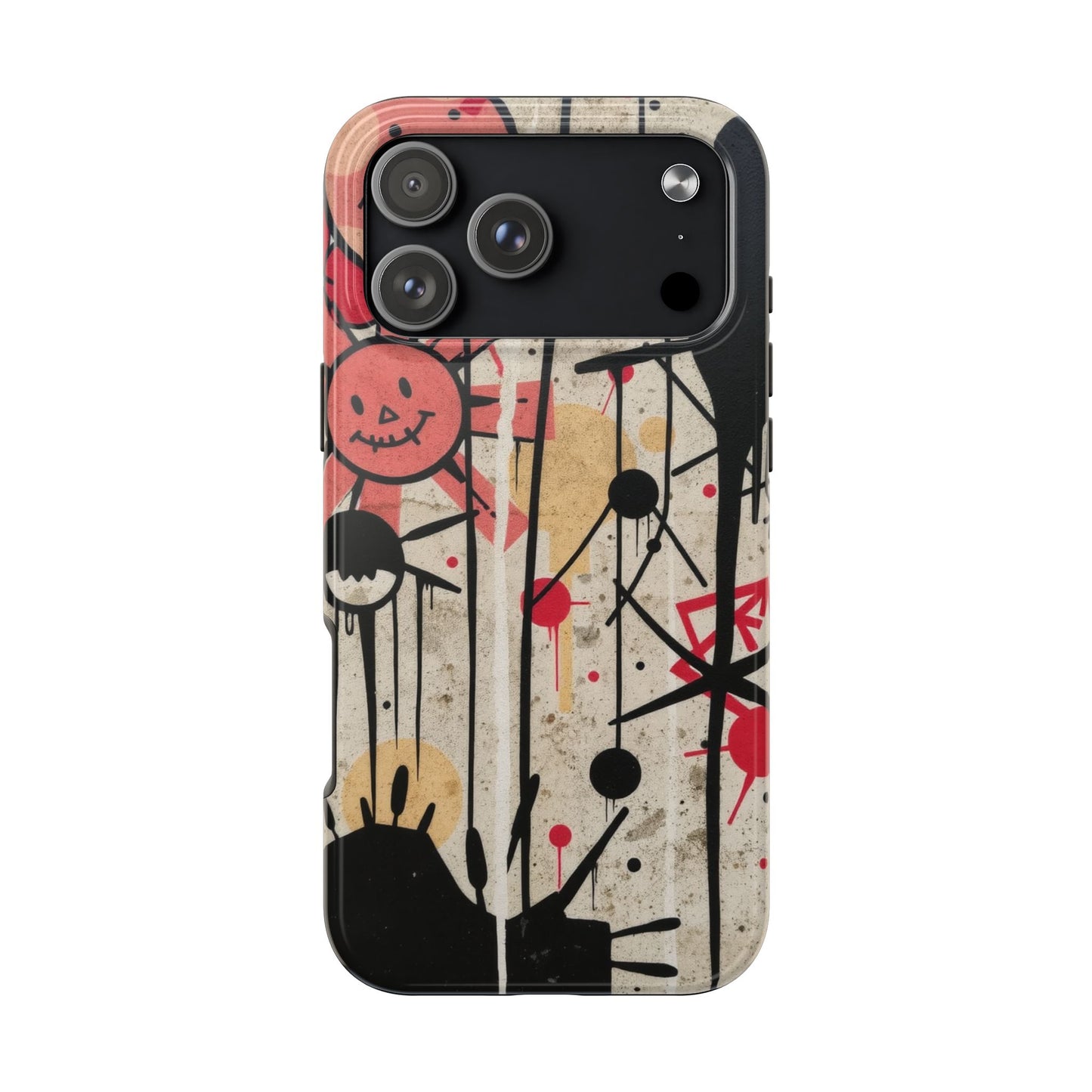 Artistic Tough Phone Case - Abstract Fun Grafitti Design for Protective Style - for iPhone