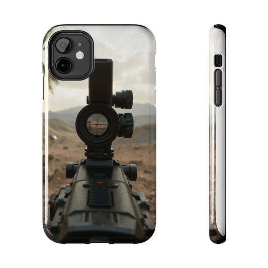 Tough Phone Case with Sniper Scope Design - Durable & Stylish Protection for Outdoors Enthusiasts