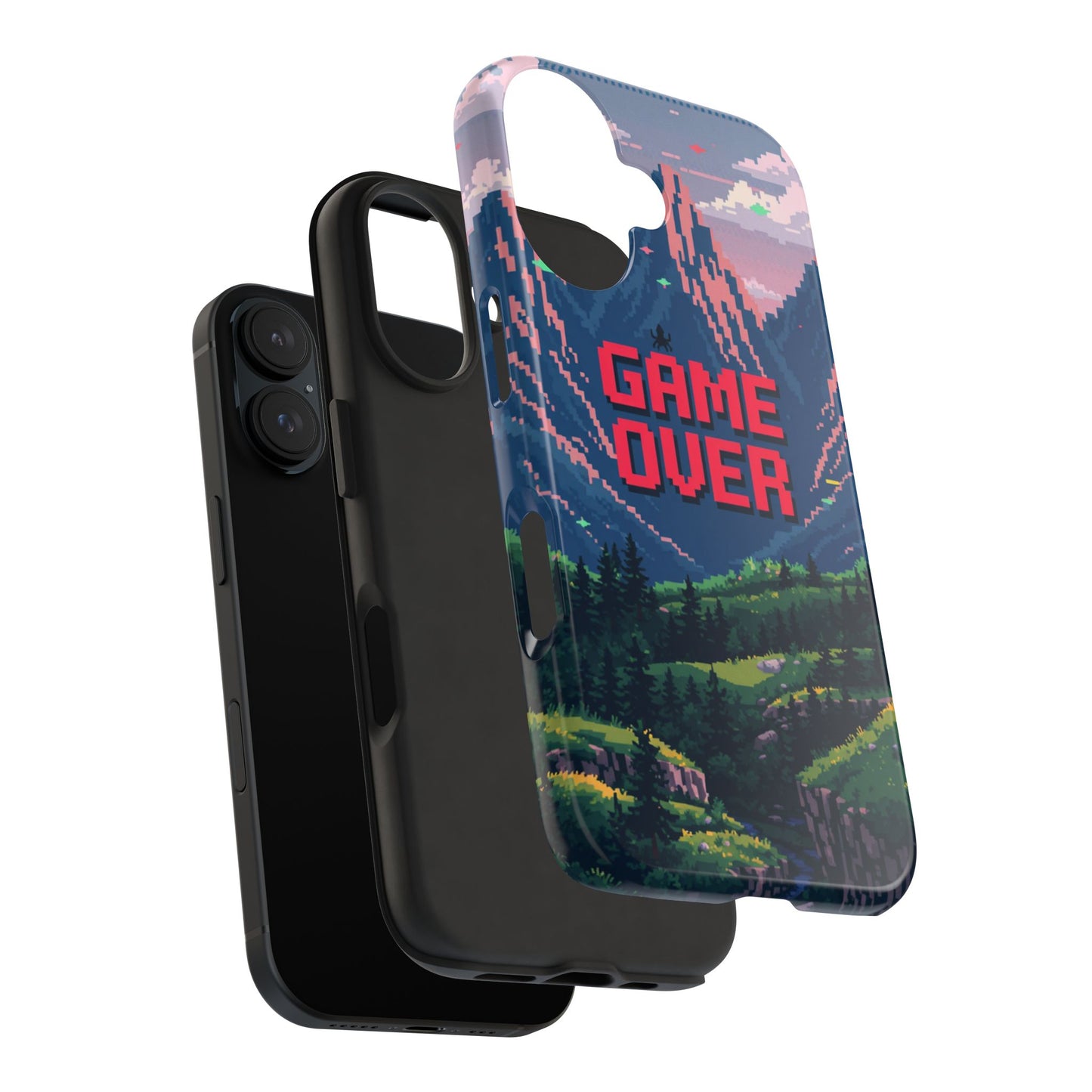 Pixel Art Tough Phone Case - 'Game Over' Design for Gamers