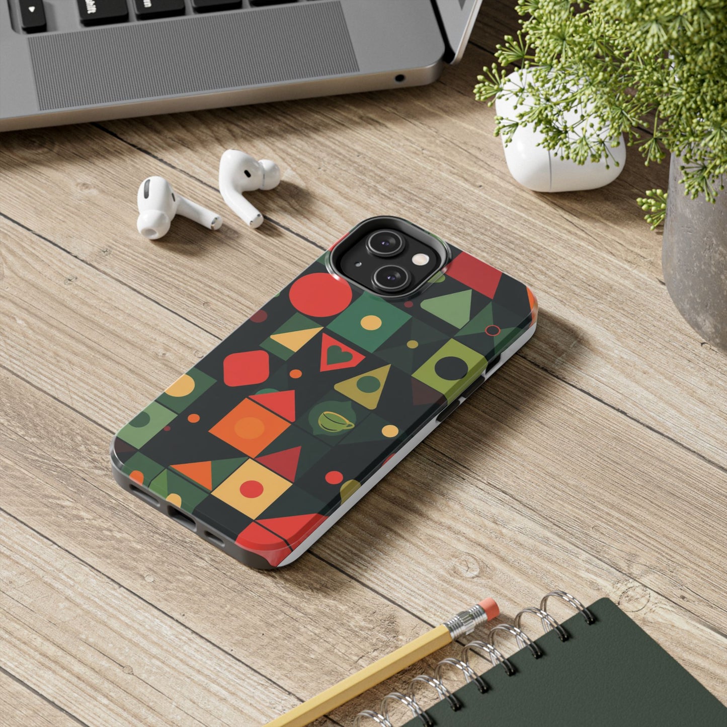Vibrant Geometric Tough Phone Cases – Stylish Protection for Trendsetters - for iPhone