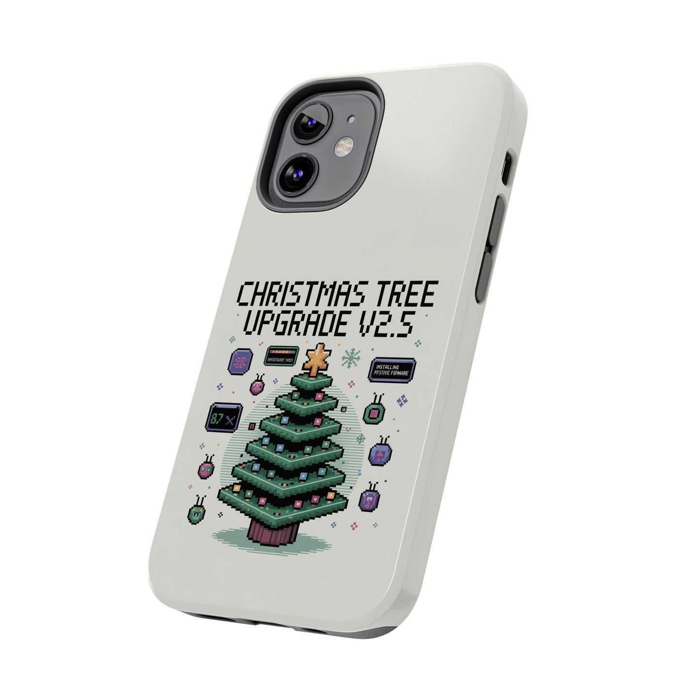 Christmas Tree Upgrade Tough iPhone Case - Pixel Art Design