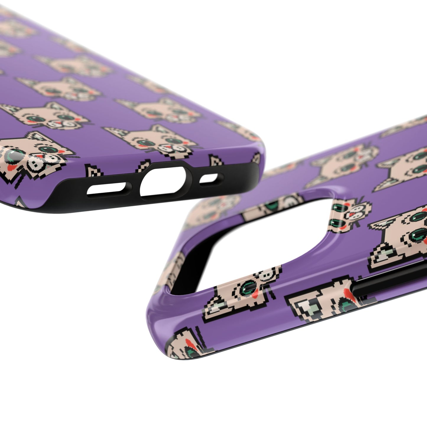 Cute Pixel Cat Tough Phone Case – Fun and Durable Protection for Cat Lovers - for iPhone