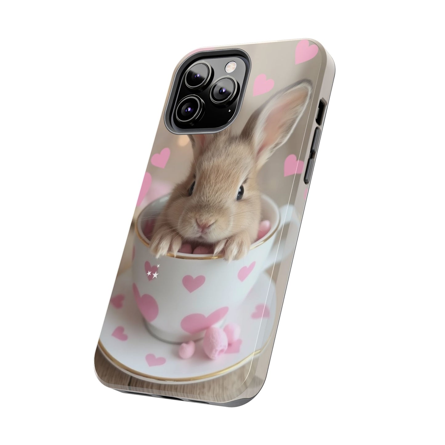 Adorable Bunny Phone Case with Heart Design - Cute Gift for Animal Lovers