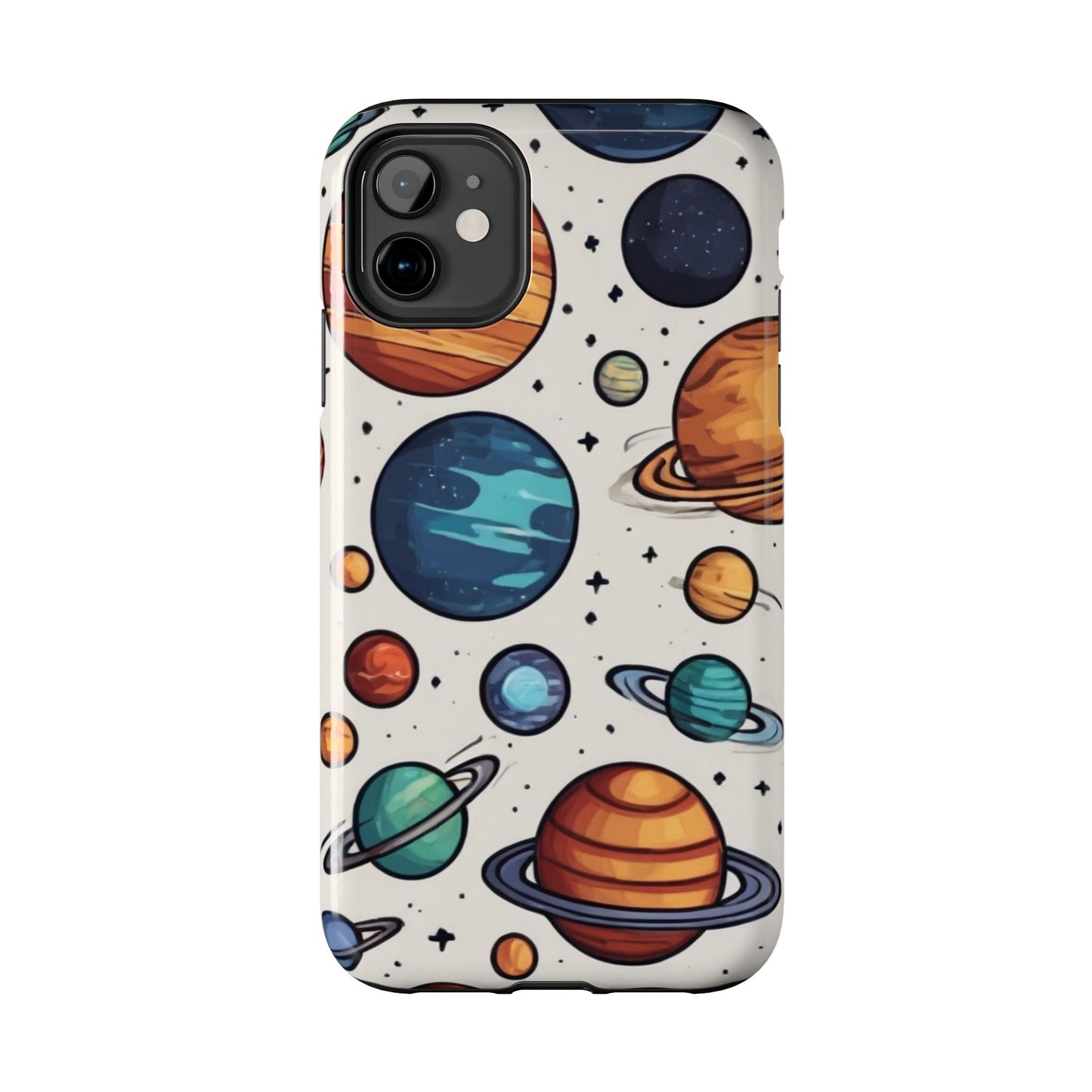 Cosmic Galaxy Tough Phone Case - Planetary Cartoon Design - for iPhone