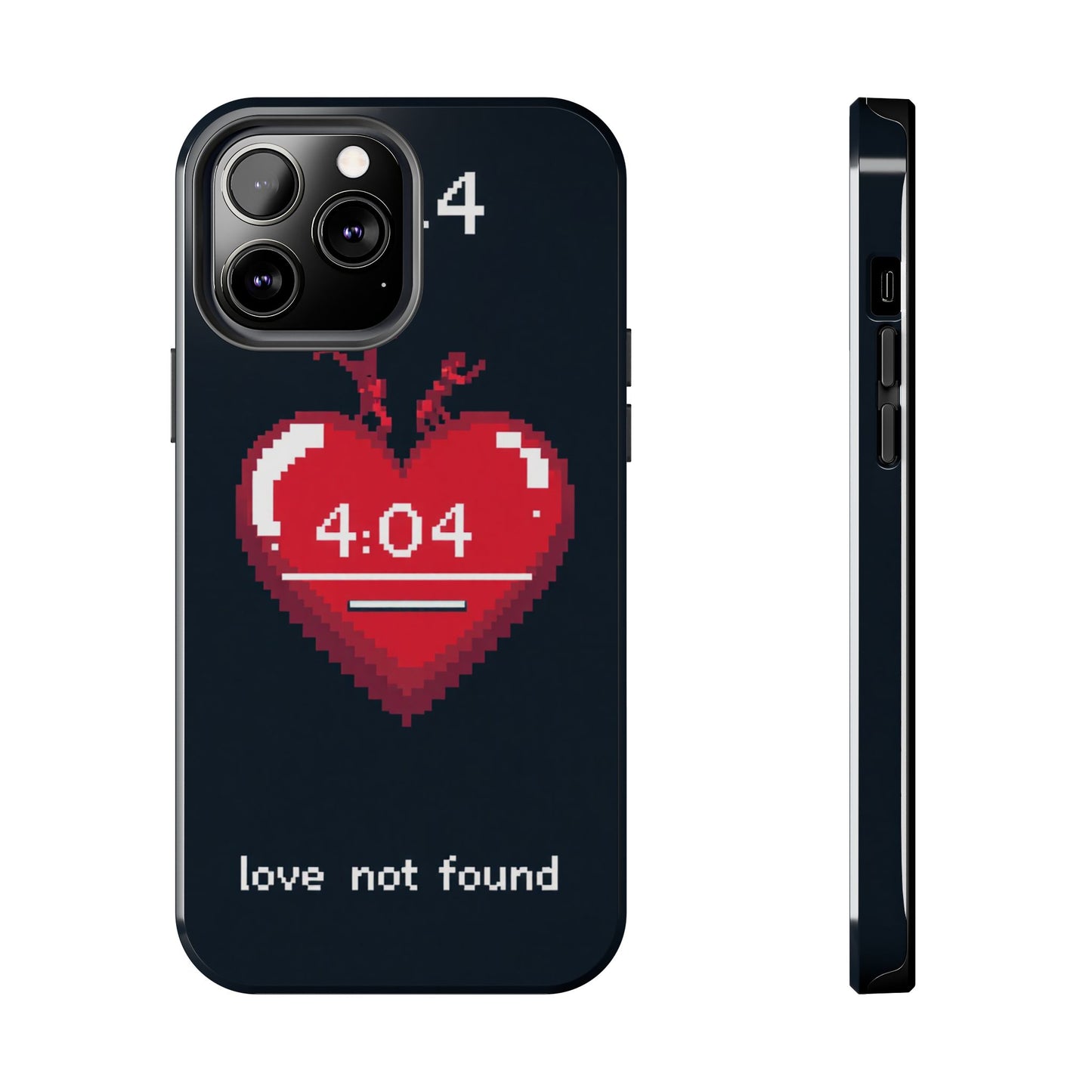 Vintage Pixel Heart Tough Phone Case - "404 Love Not Found" Design