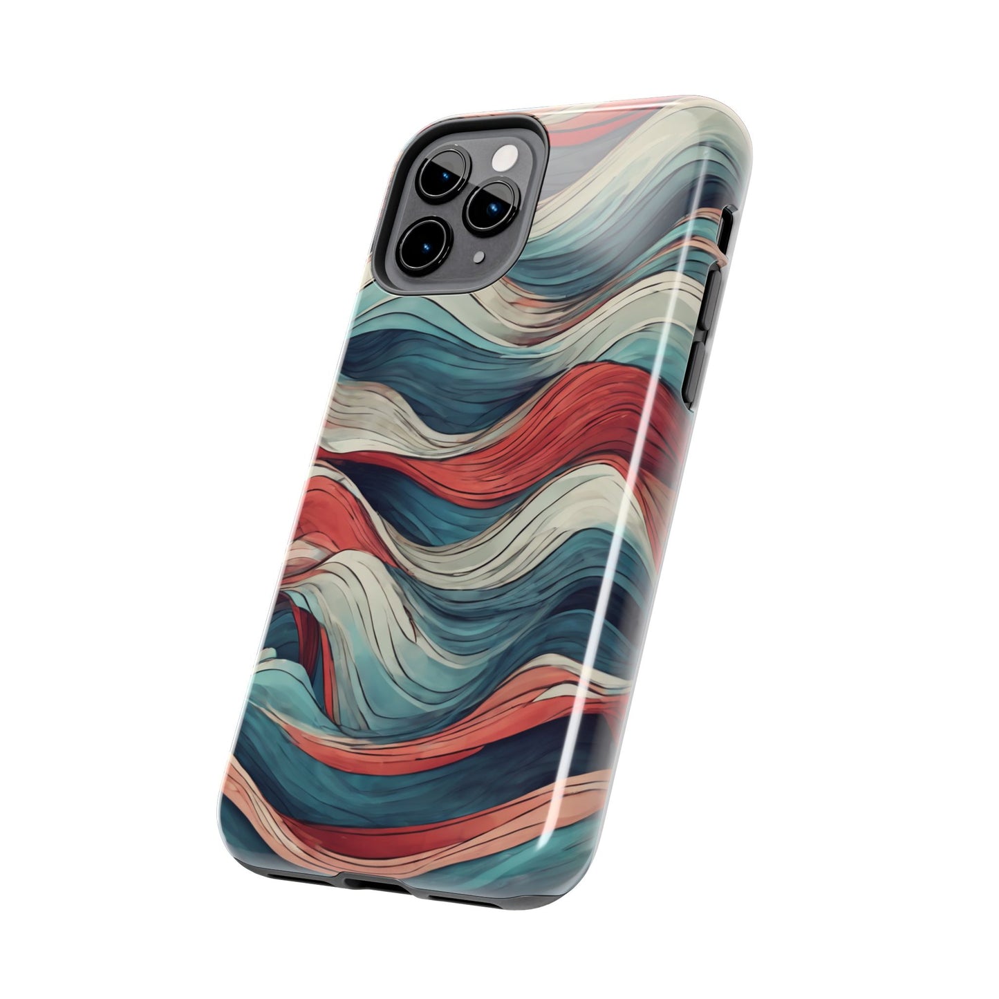 Abstract Waves Tough Phone Case - Stylish & Durable Phone Protection - for iPhone