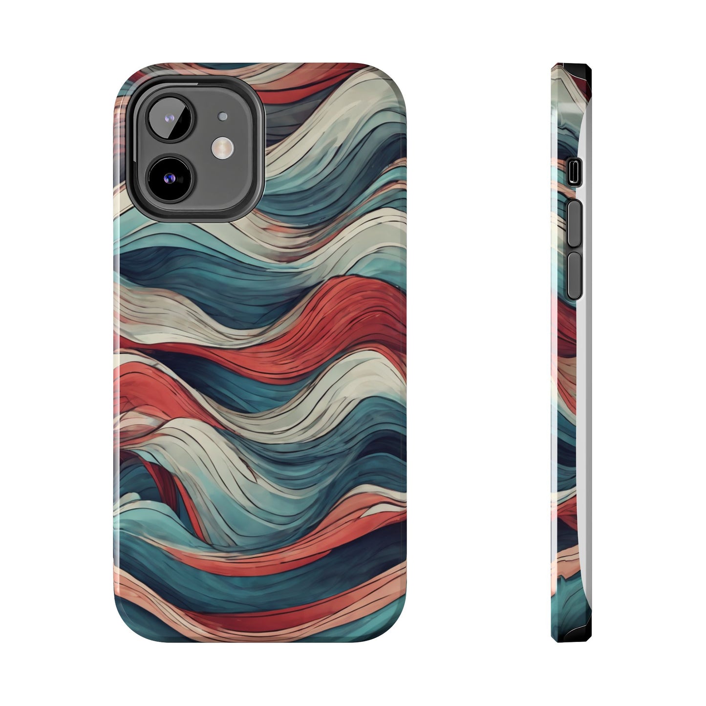 Abstract Waves Tough Phone Case - Stylish & Durable Phone Protection - for iPhone