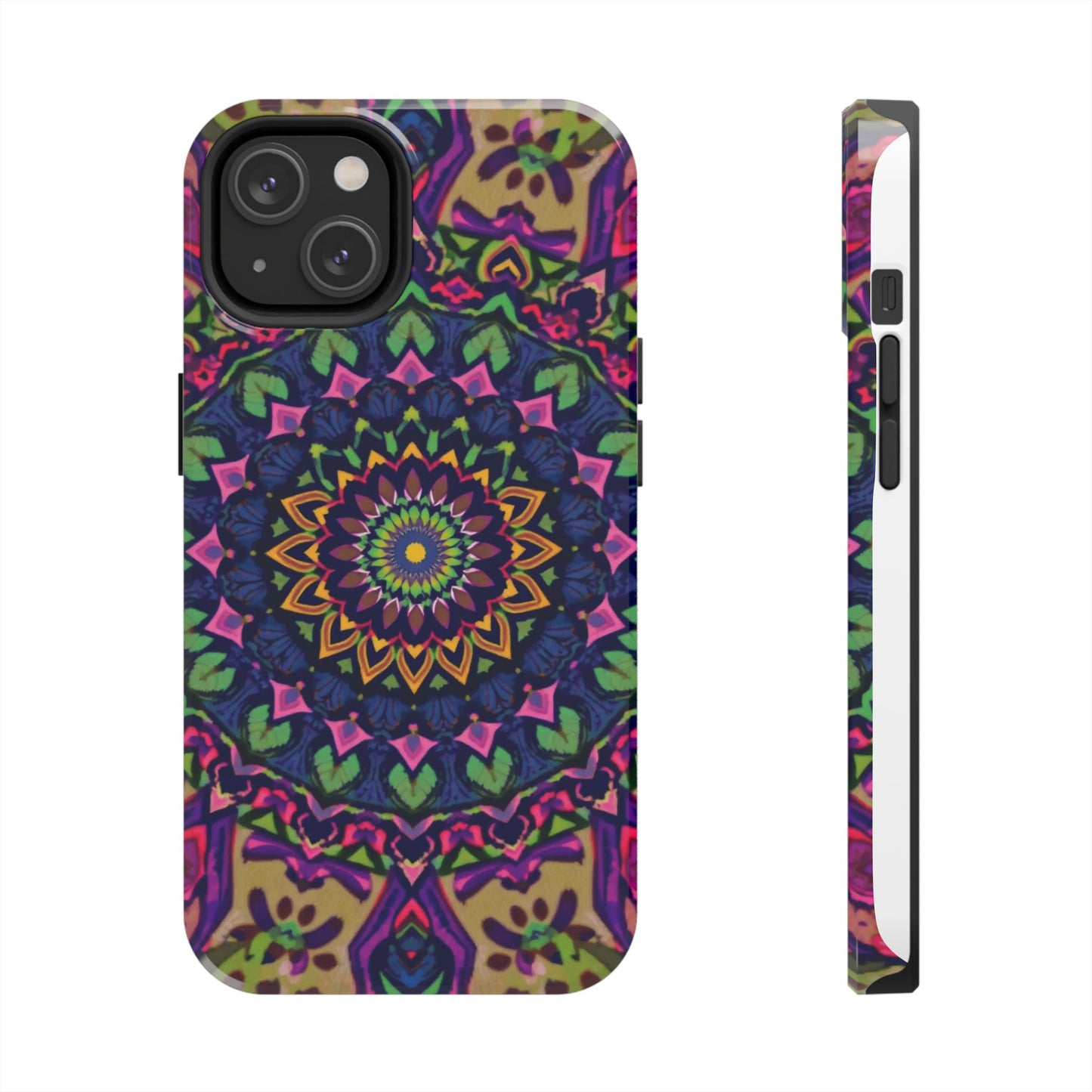 Vibrant Mandala Tough Phone Case - Colorful, Purple Fusion, Durable Protection for Your Device - for iPhone