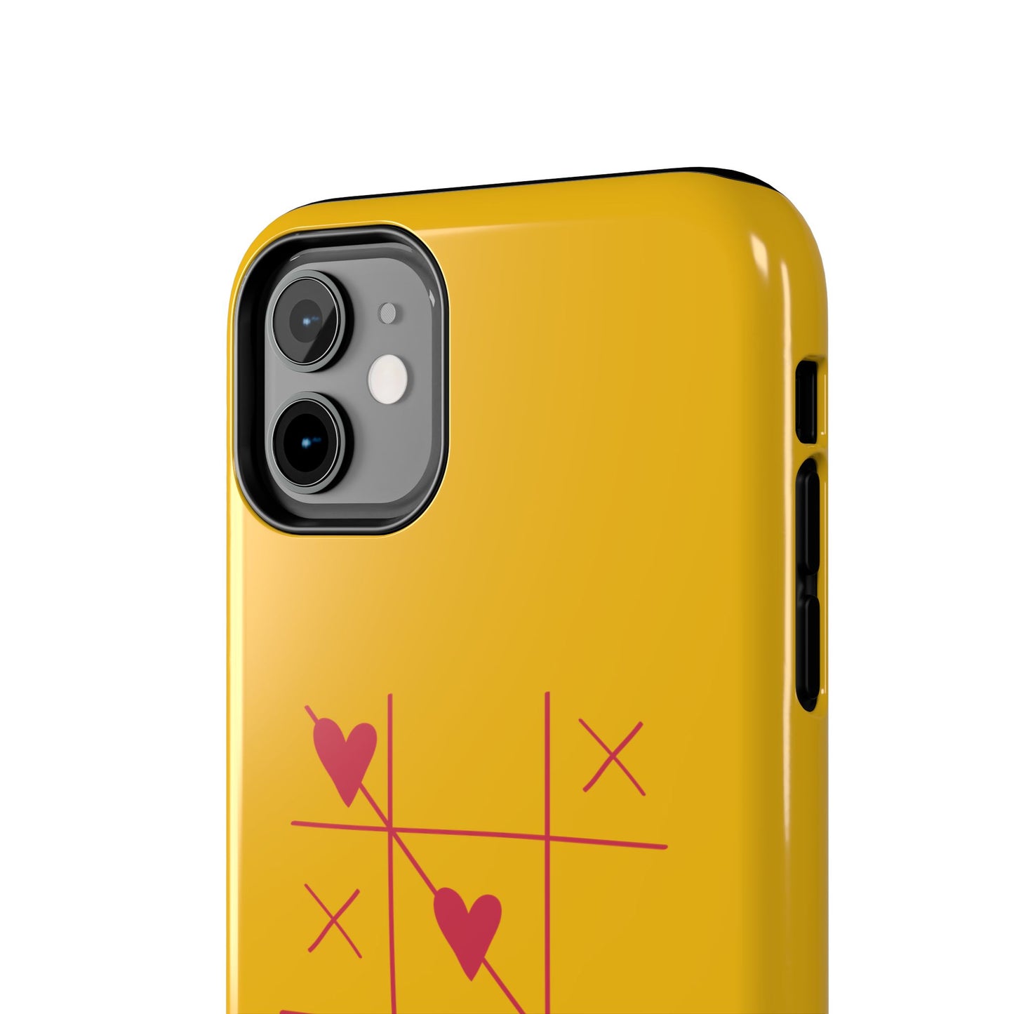 Heart Game Tough Phone Case - Fun Yellow Design for Gamers & Loved Ones - for iPhone