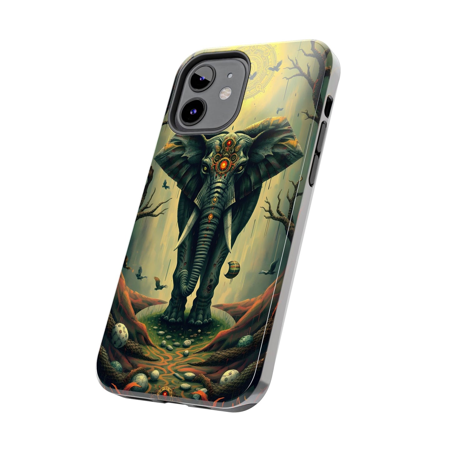 Mystical Forest Elephant Tough Phone Case | Vibrant Design for Nature Lovers - for iPhone
