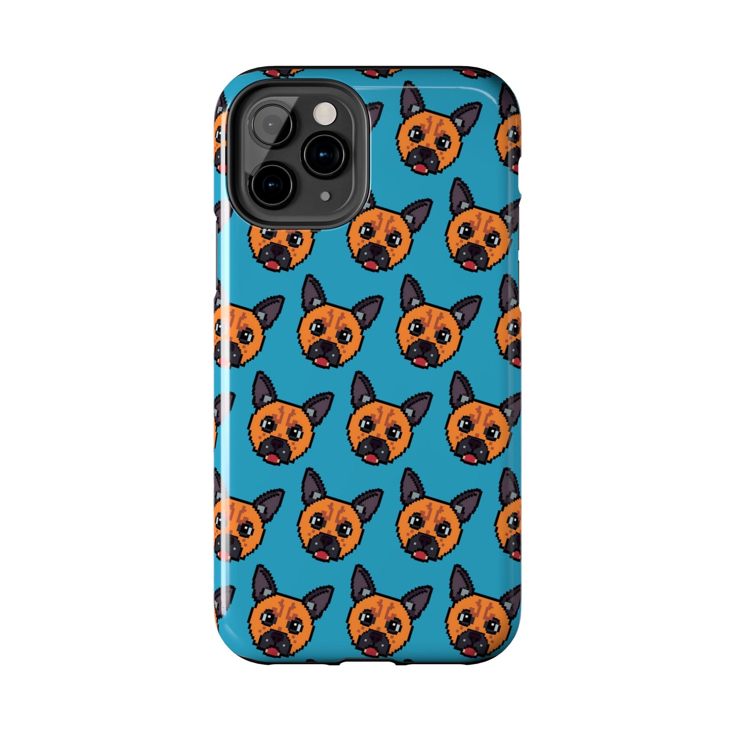Cute Orange Dog Pixel Art Pattern Tough Phone Case - Fun & Durable Protection - for iPhone