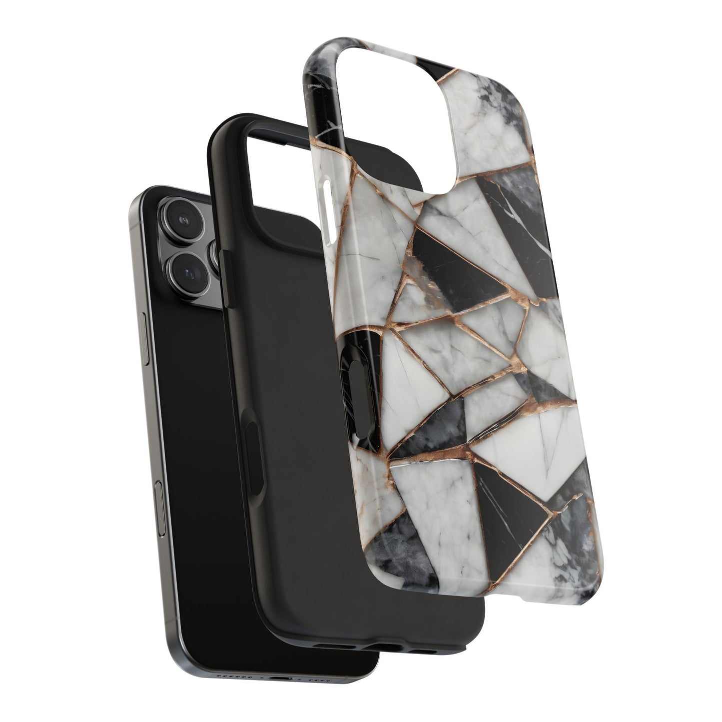 Elegant Marble Tough Phone Case - Stylish Protection for iPhone