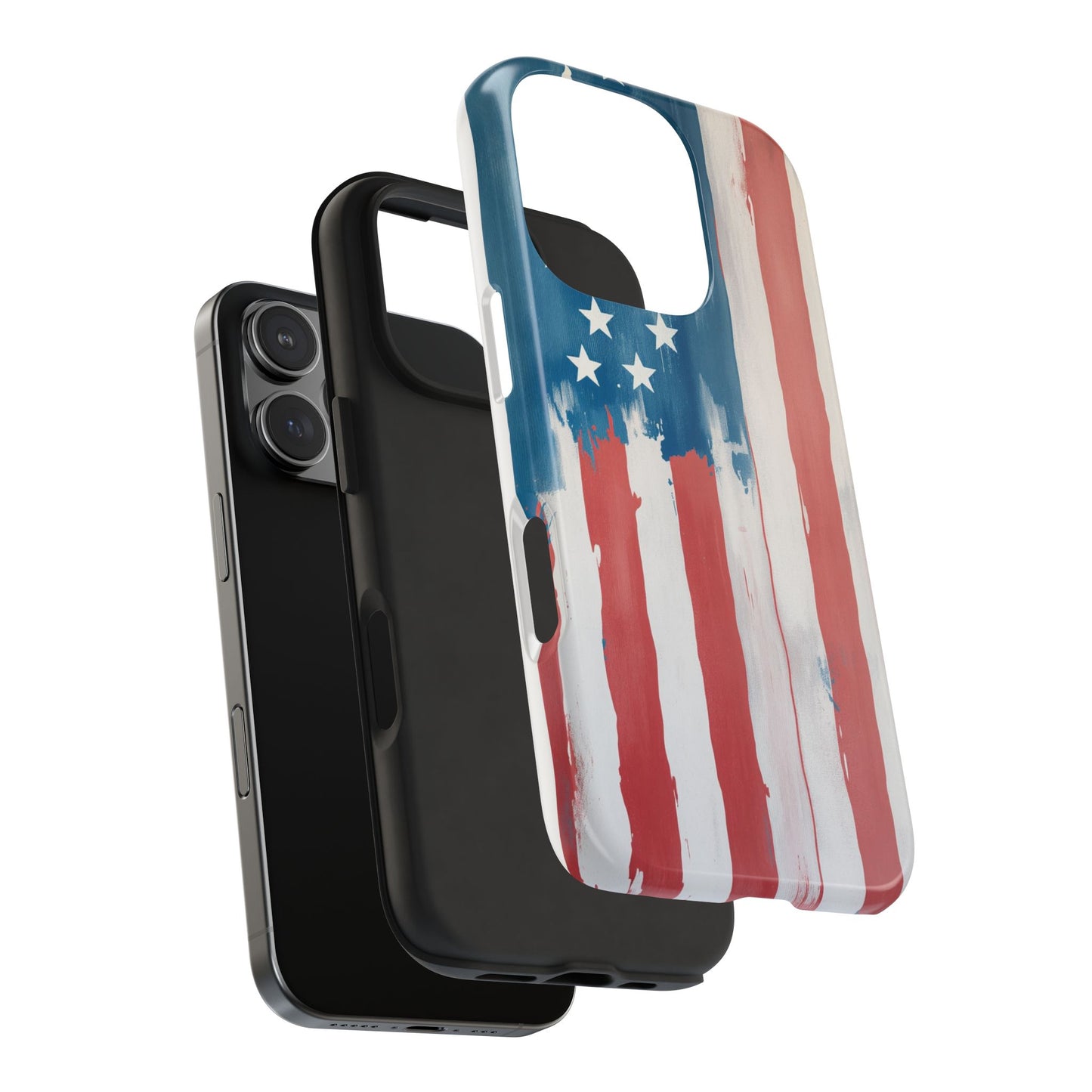 Patriotic Tough Phone Cases - Abstract USA Flag Design for Durable Protection - for iPhone