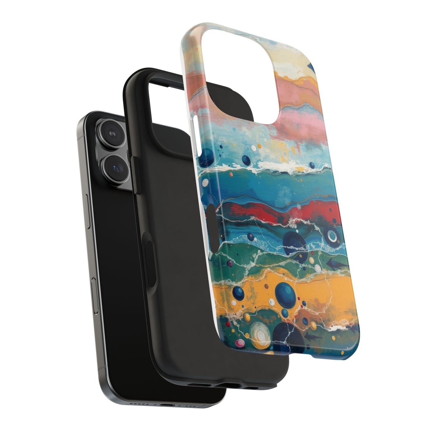 Artistic Tough Phone Case - Vibrant Waves Design for Unique Style