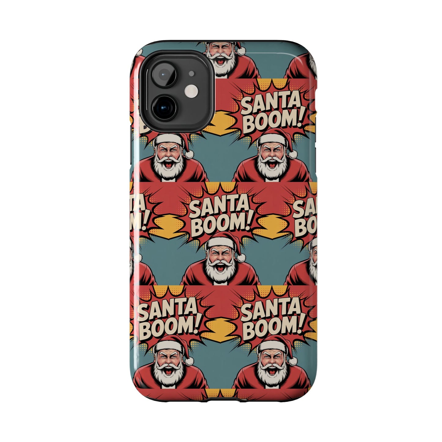 Festive Santa Boom Pattern Tough Phone Case