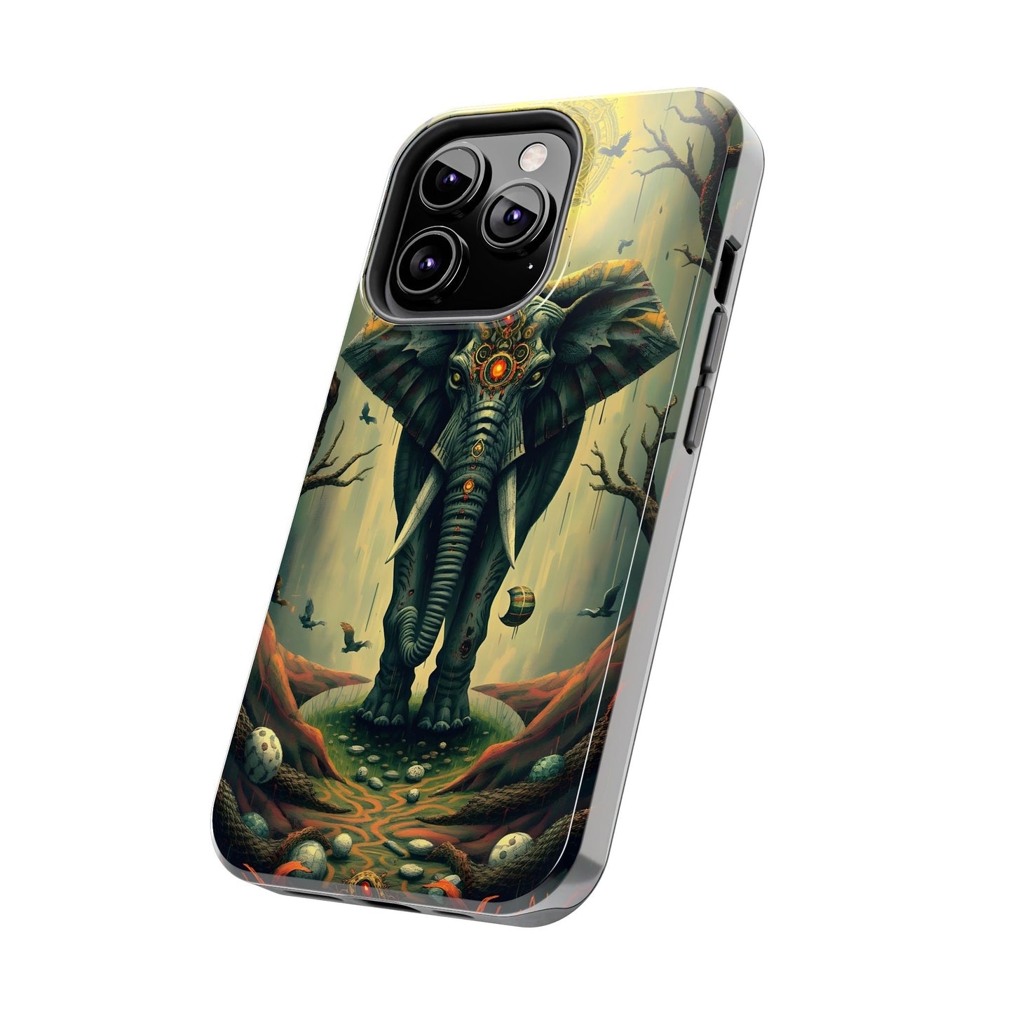 Mystical Forest Elephant Tough Phone Case | Vibrant Design for Nature Lovers - for iPhone