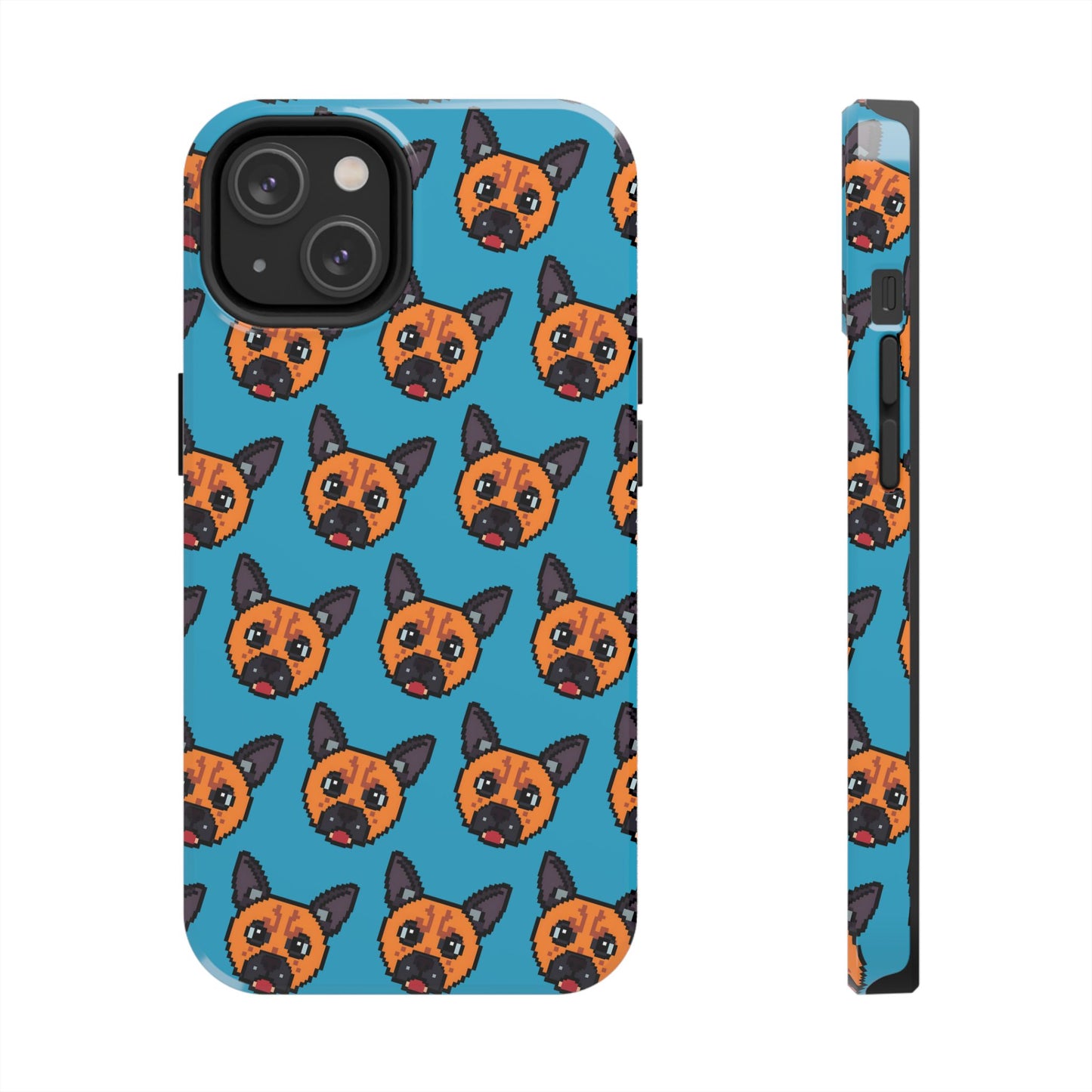 Cute Orange Dog Pixel Art Pattern Tough Phone Case - Fun & Durable Protection - for iPhone