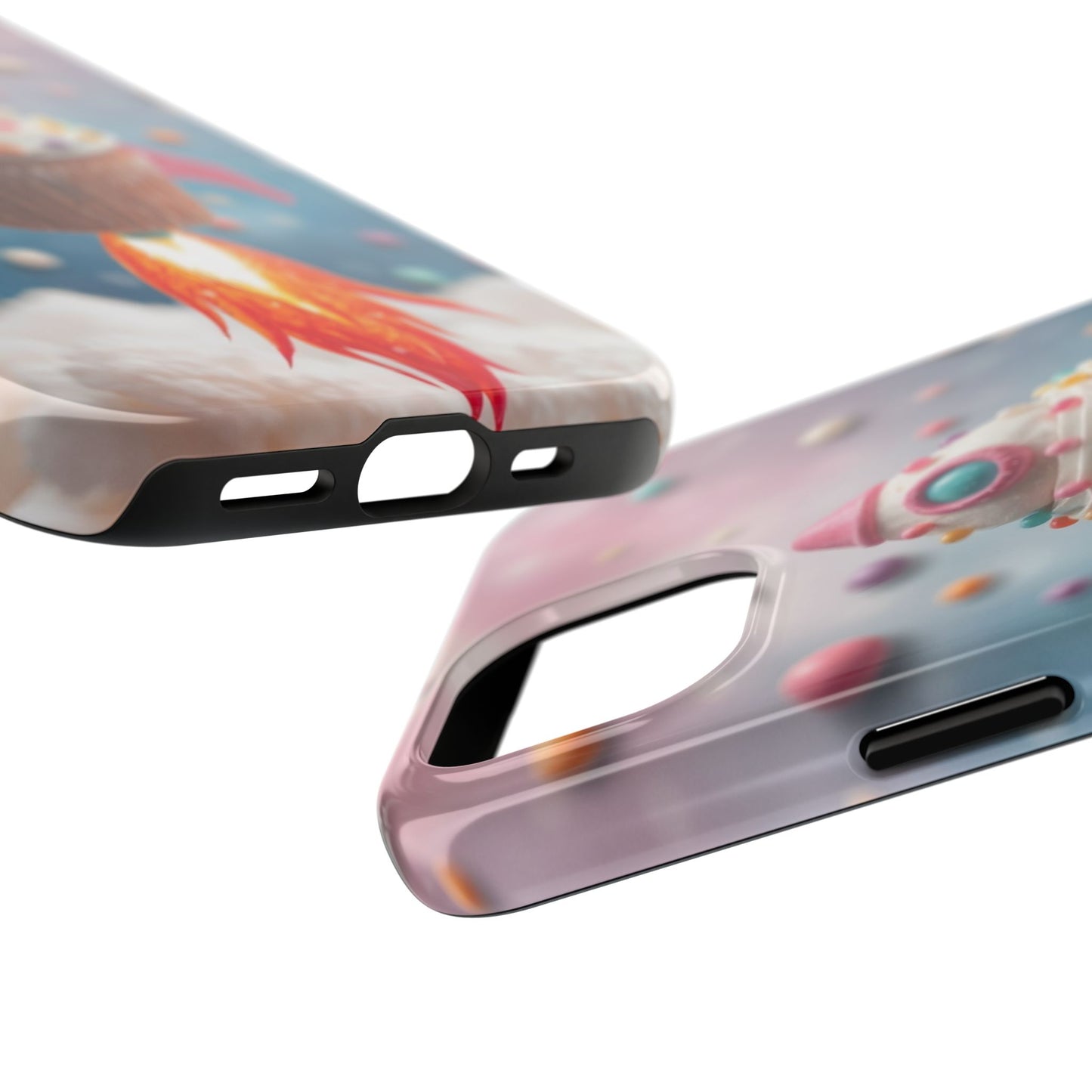 Whimsical Rocket Cupcake Phone Case - Fun Protective Case for Kids and Teens