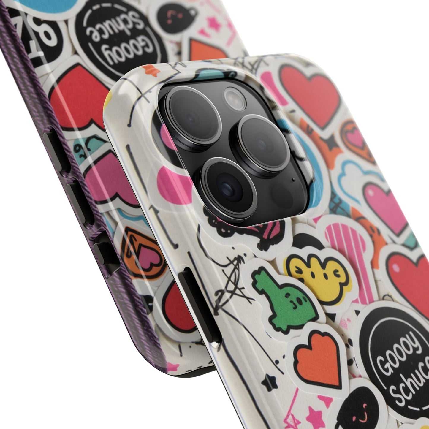 Colorful Stickers Phone Case - Fun & Trendy Tough Phone Cases