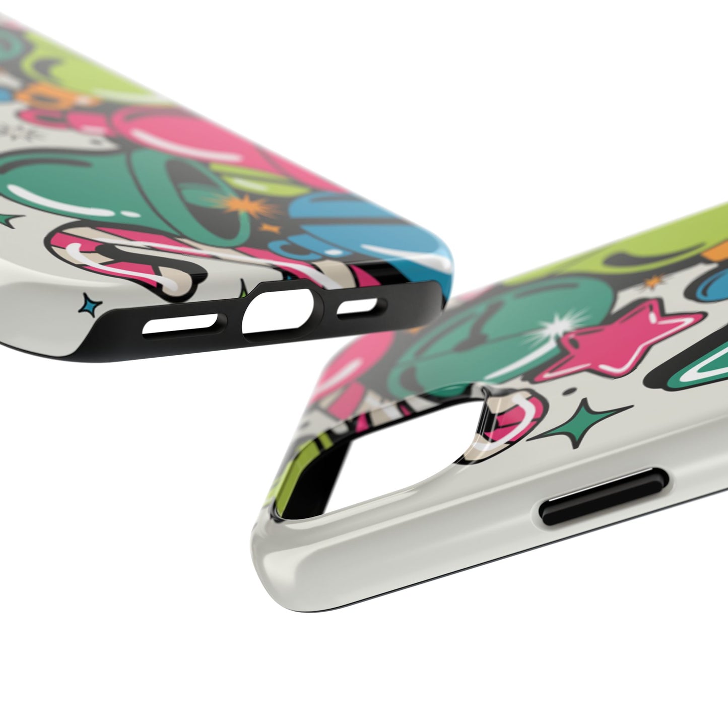 Retro 90's Colorful Bell Pattern Tough Phone Case for iPhones