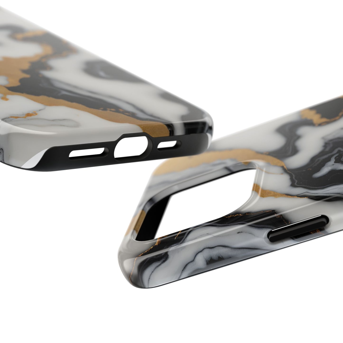 Elegant Gold Marble Tough Phone Case - Stylish Protection for Your iPhone