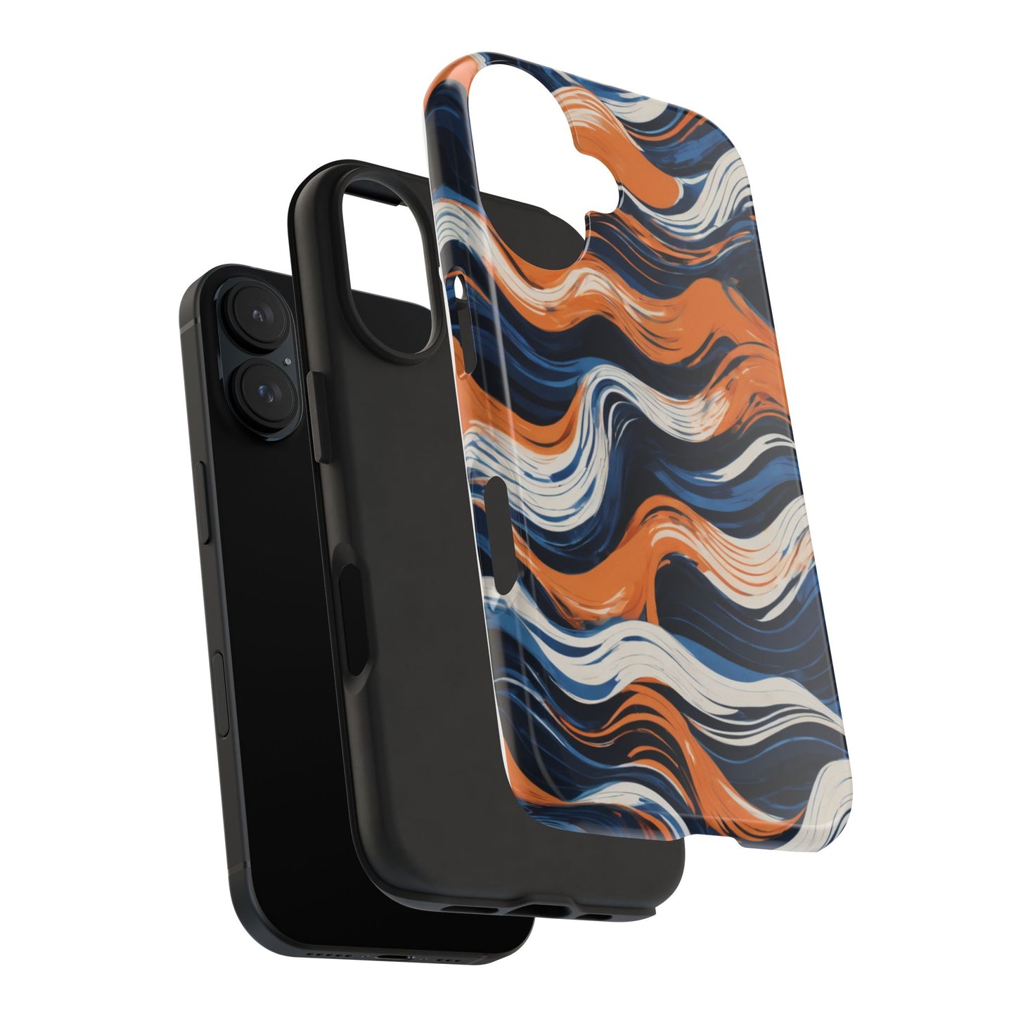 Wave Pattern Tough Phone Case - Stylish and Durable for Modern Lifestyle - for iPhone