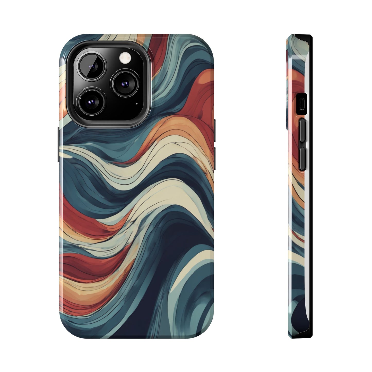 Abstract Wave Tough Phone Case | Stylish Protection for Daily Use - for iPhone