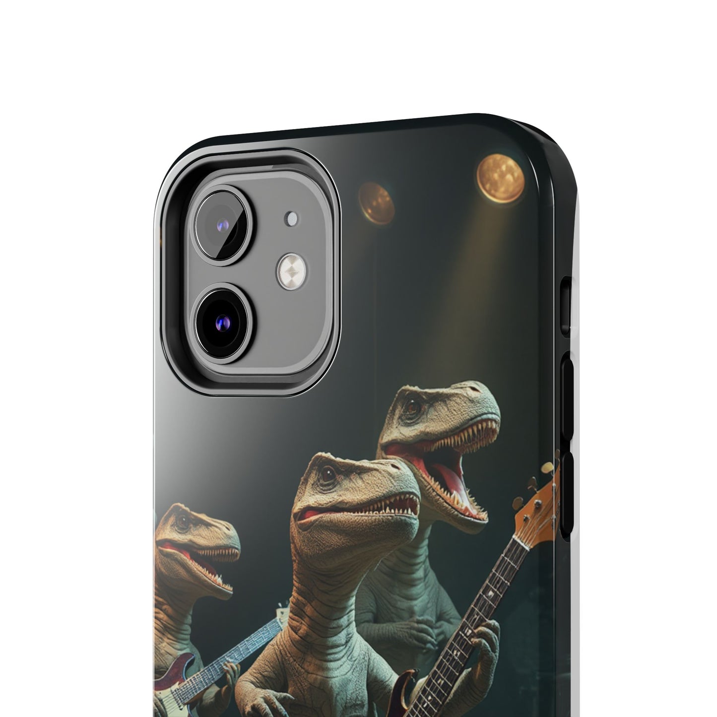 Rockin' Dinosaur Tough Phone Cases - Perfect for Music Lovers and Kids!
