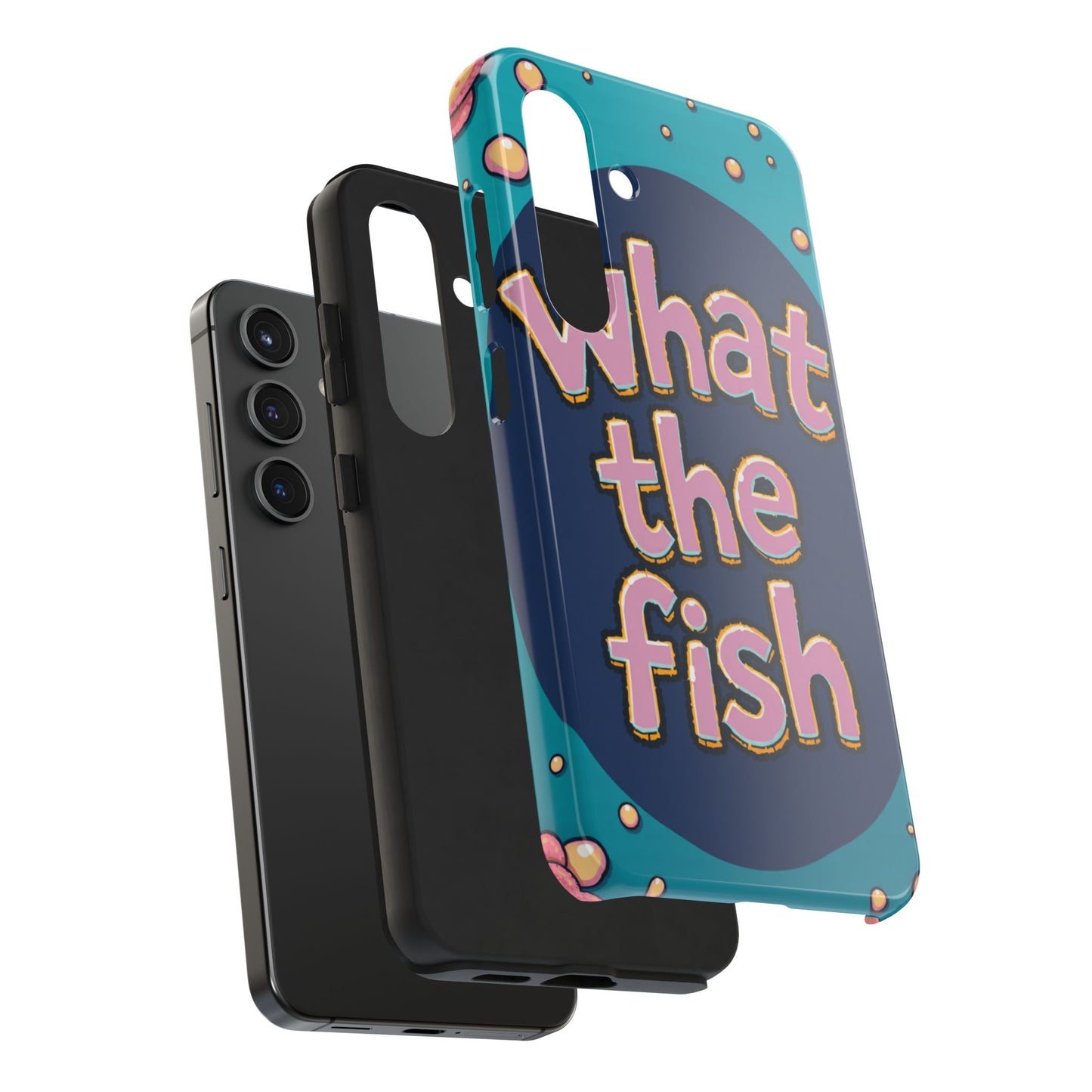 Playful Tough Phone Case - "What the Fish" Design