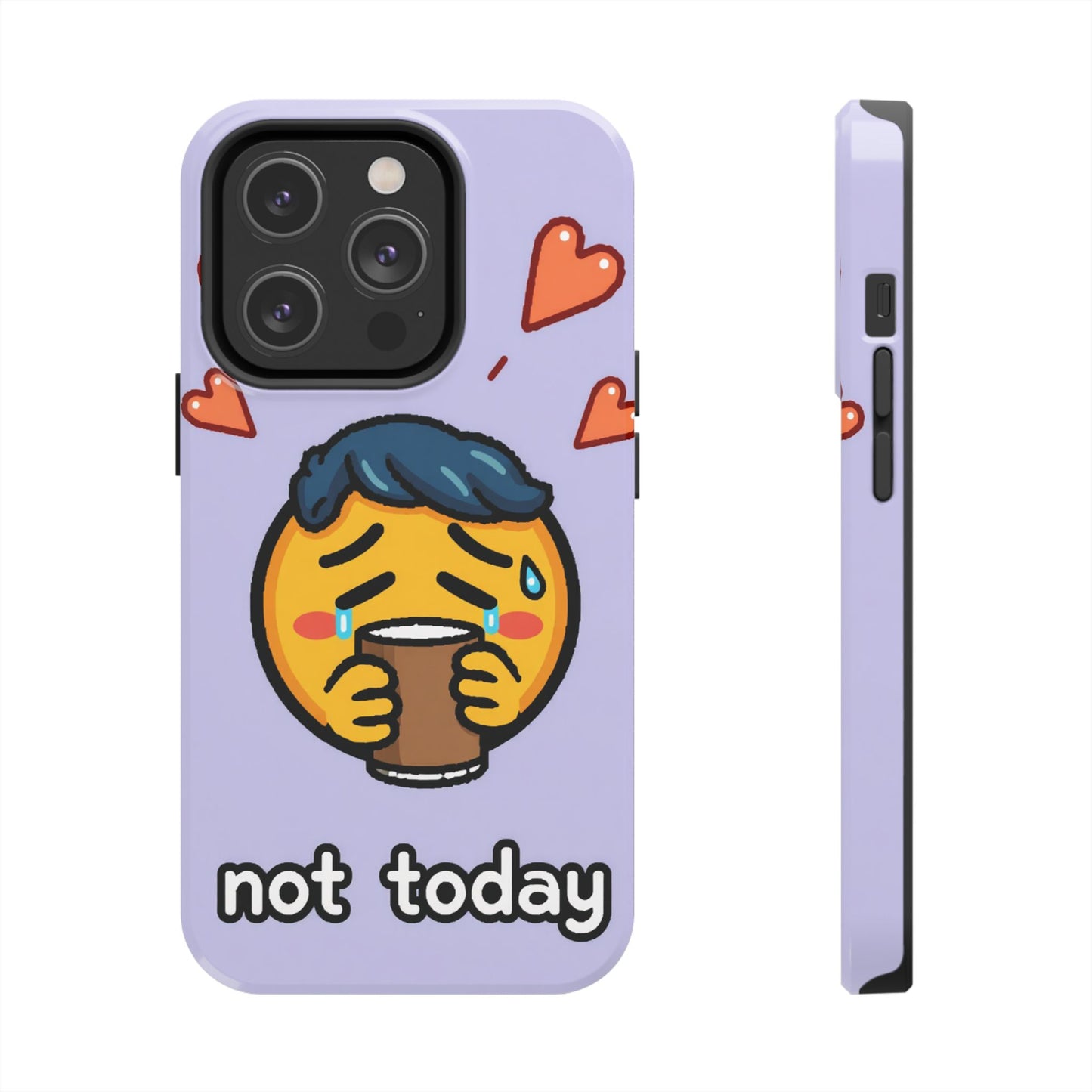 Cute Tough Phone Case - 'Not Today' Emoji Design
