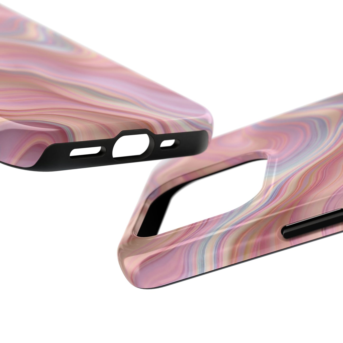 Stylish Tough Phone Cases - Abstract Pink Marble Design