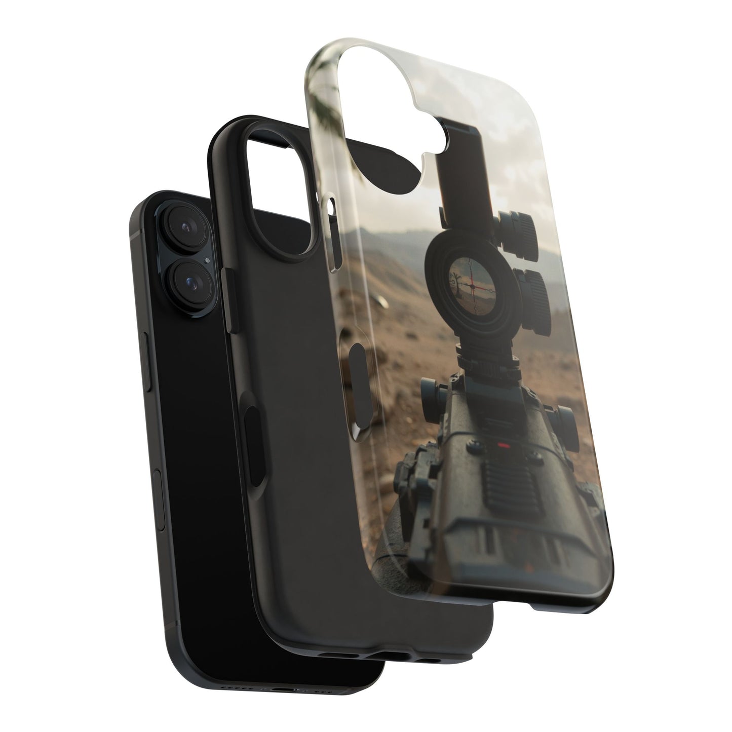 Tough Phone Case with Sniper Scope Design - Durable & Stylish Protection for Outdoors Enthusiasts