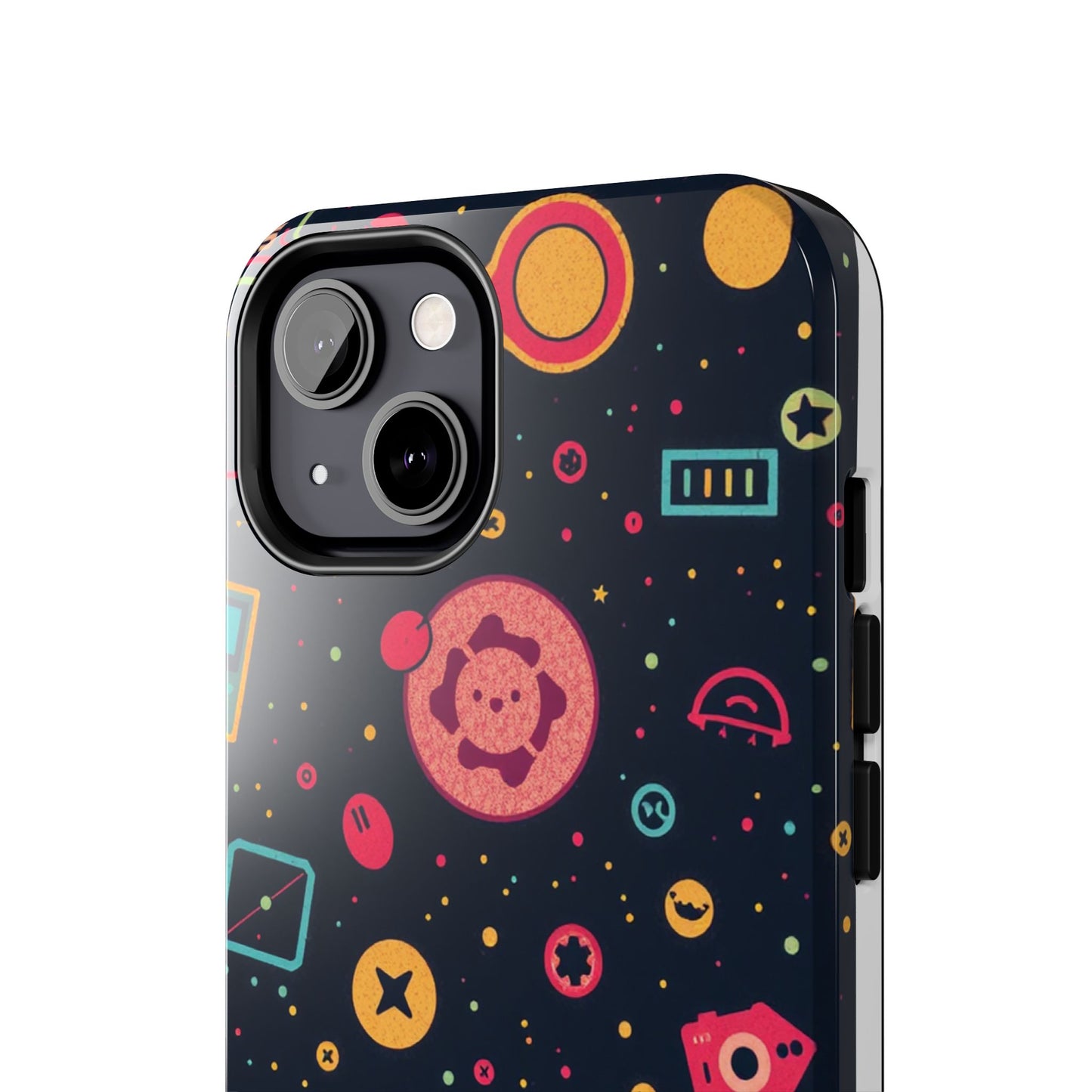 Colorful Space-Themed Tough Phone Case - Fun & Durable Protection for All Ages - for iPhone