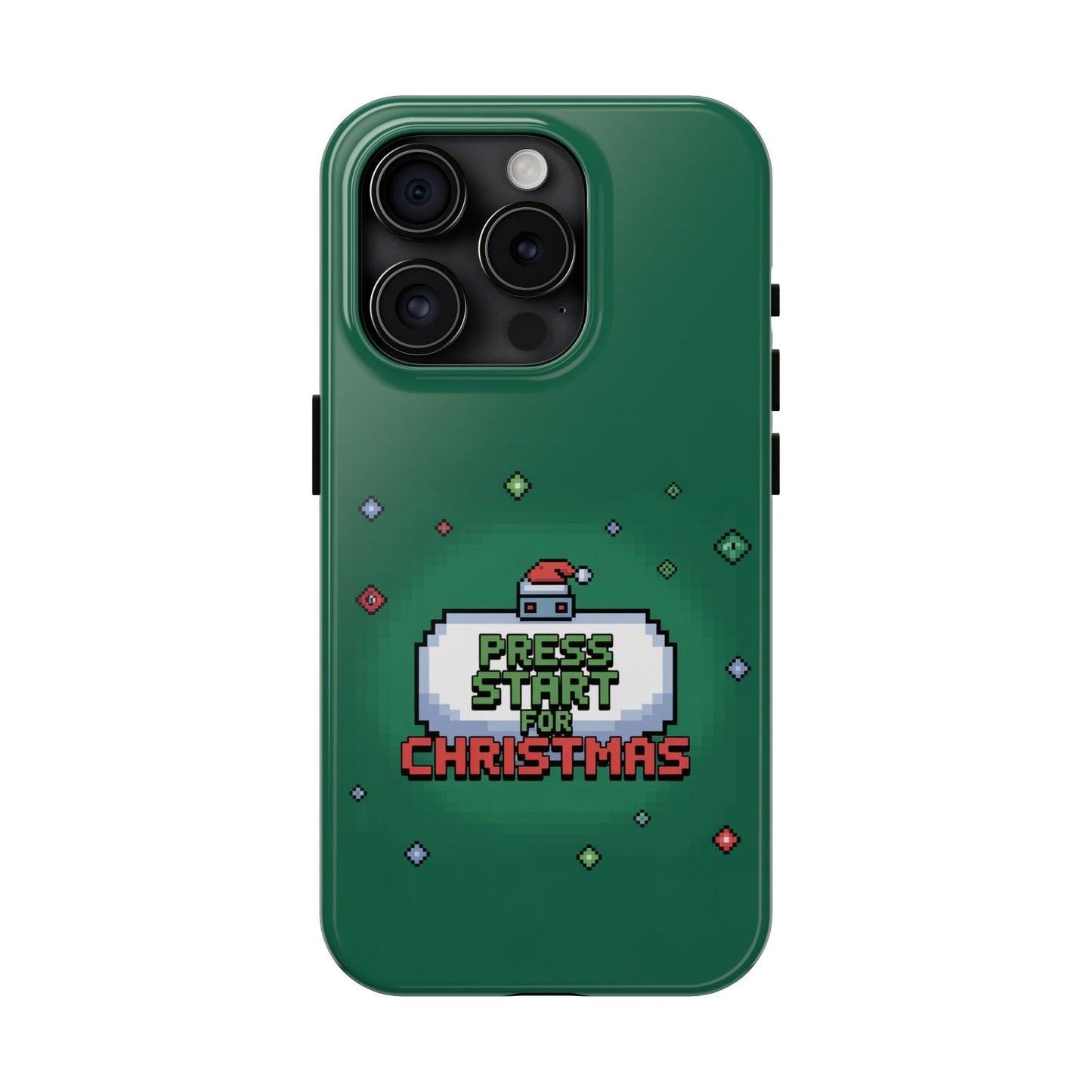 Christmas Pixel Gaming Phone Case - Press Start for Christmas Design