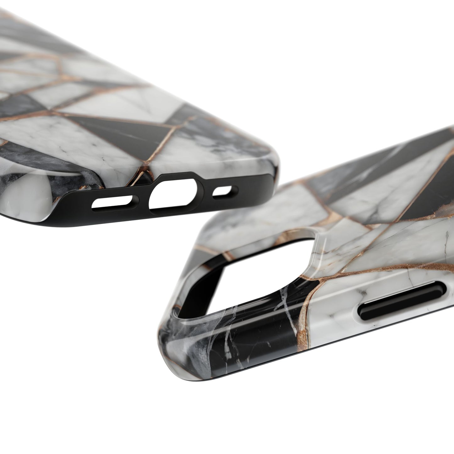 Elegant Marble Tough Phone Case - Stylish Protection for iPhone