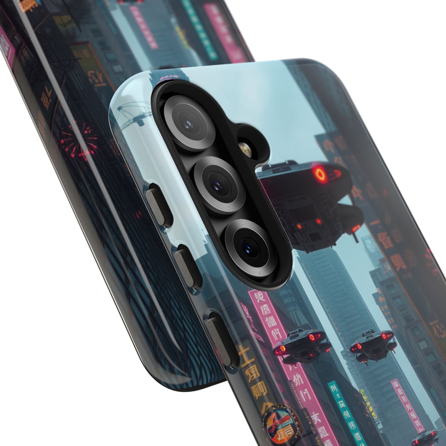 Futuristic City Tough Phone Case - Sci-Fi Design for Urban Explorers