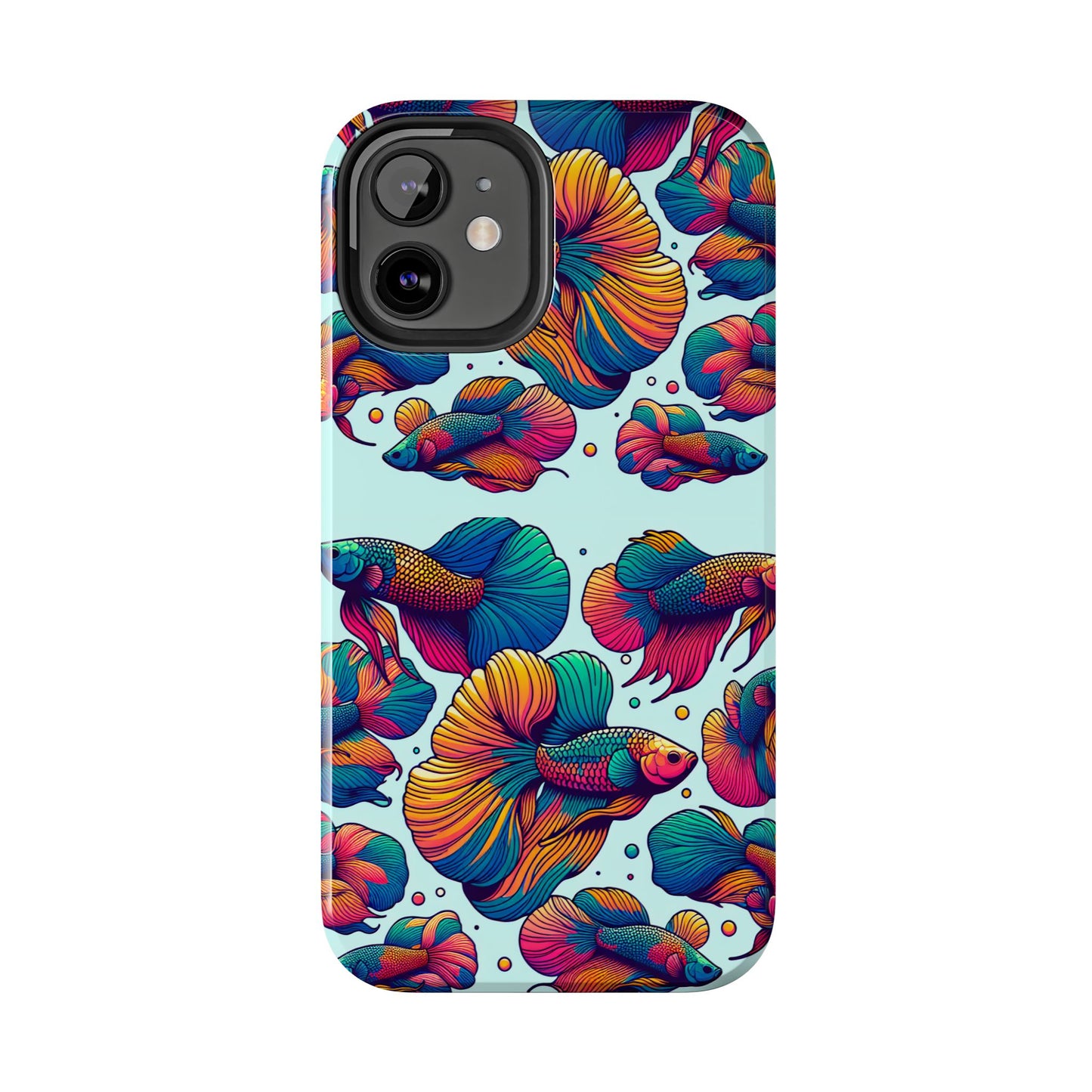 Colorful Fish Pattern Tough Phone Case - Aquatic Lovers - for iPhone