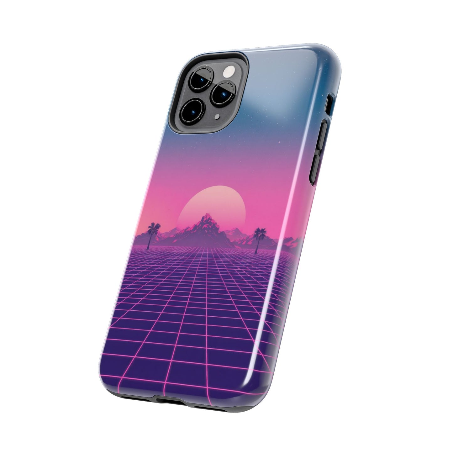 Retro Aesthetic Tough Phone Case - Vibrant Sunset Design