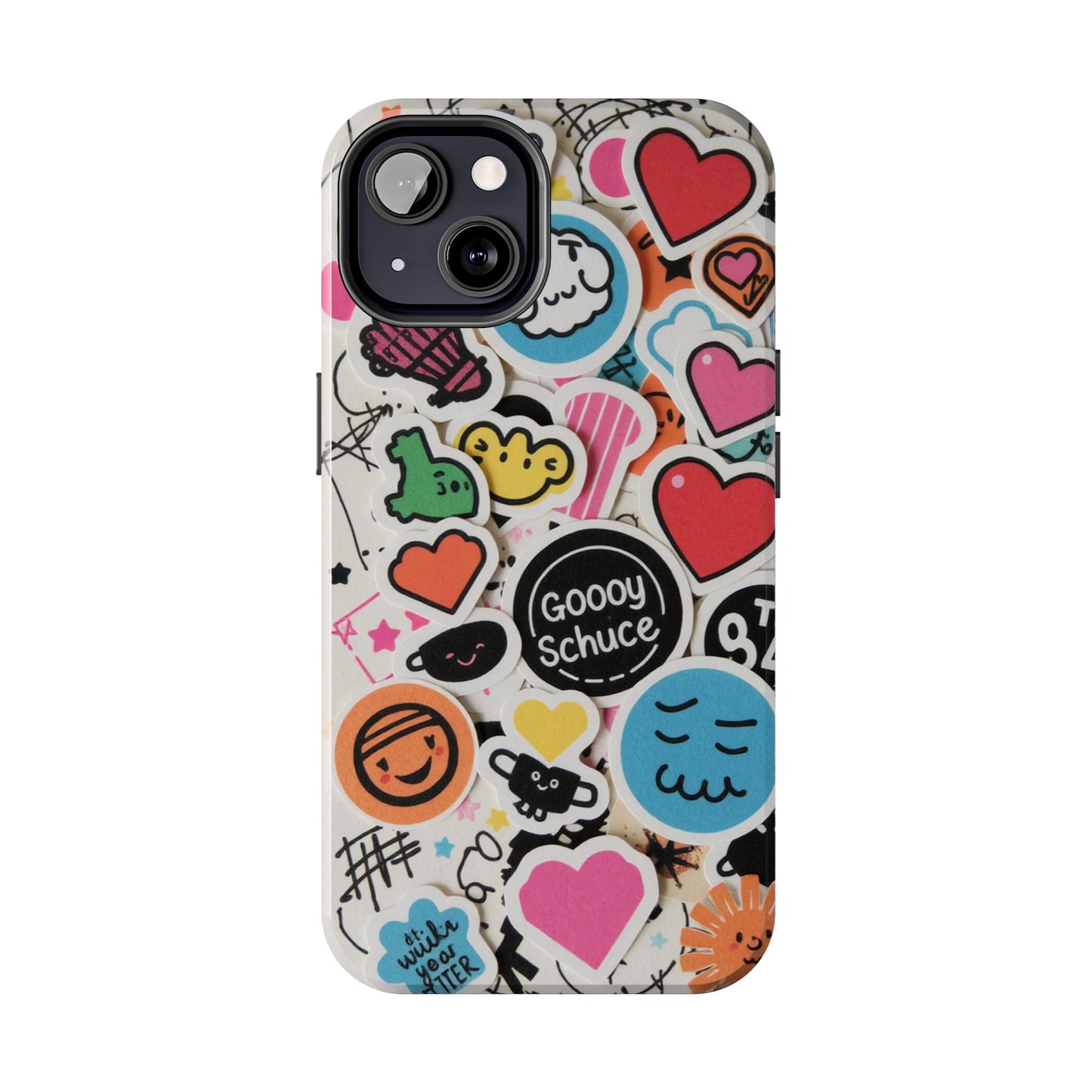 Colorful Stickers Phone Case - Fun & Trendy Tough Phone Cases