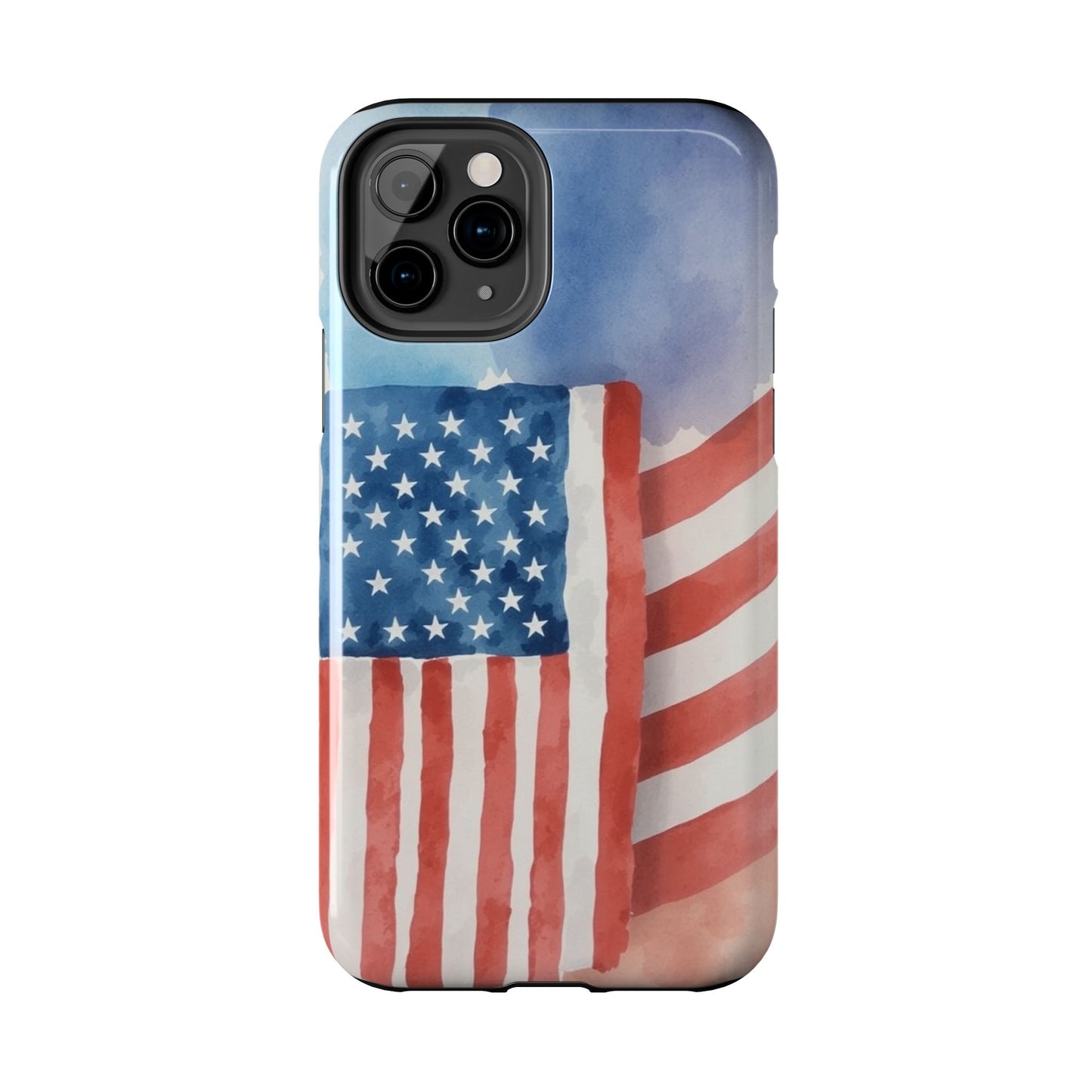 Abstract Watercolor American Flag Design - Tough Phone Case - for iPhone