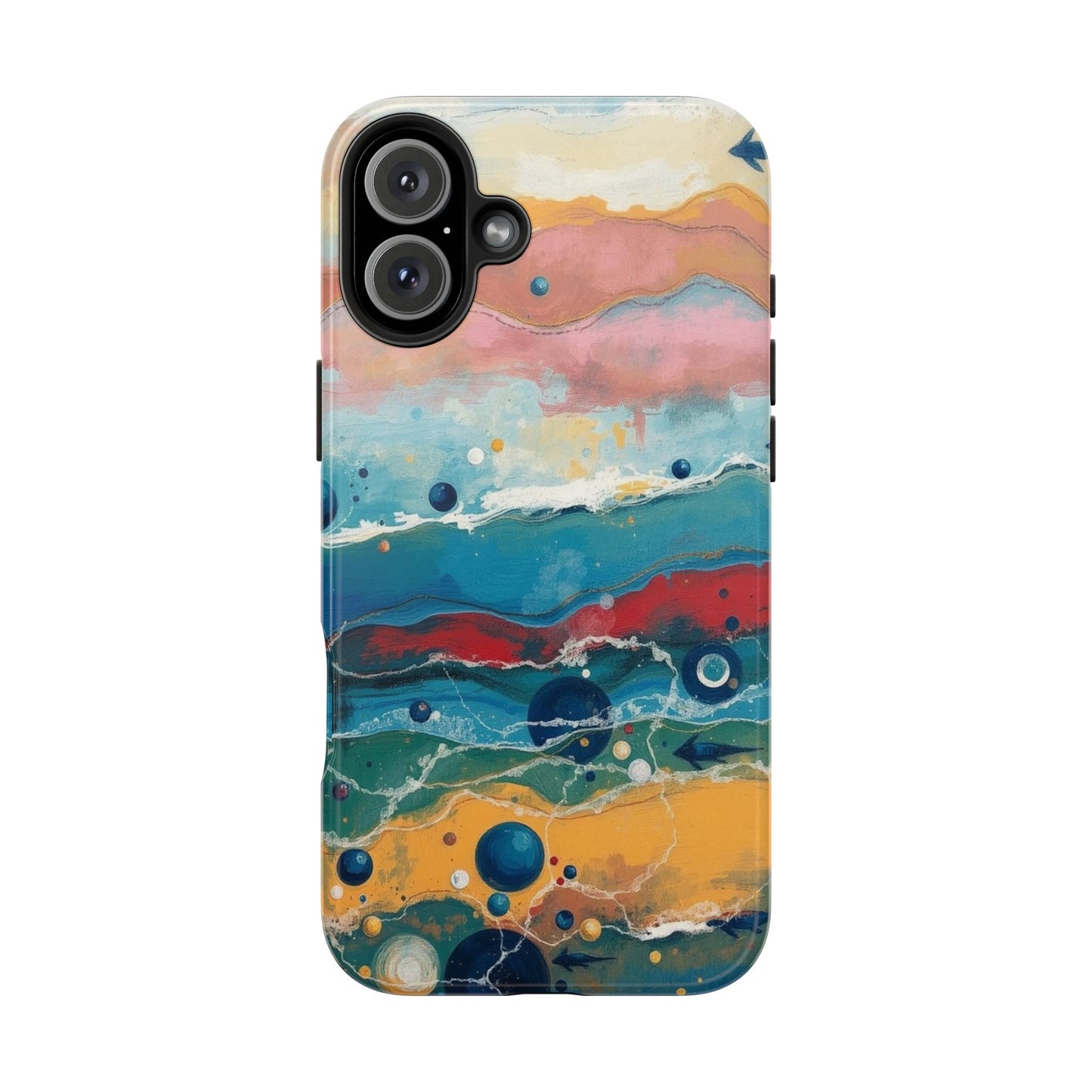 Artistic Tough Phone Case - Vibrant Waves Design for Unique Style