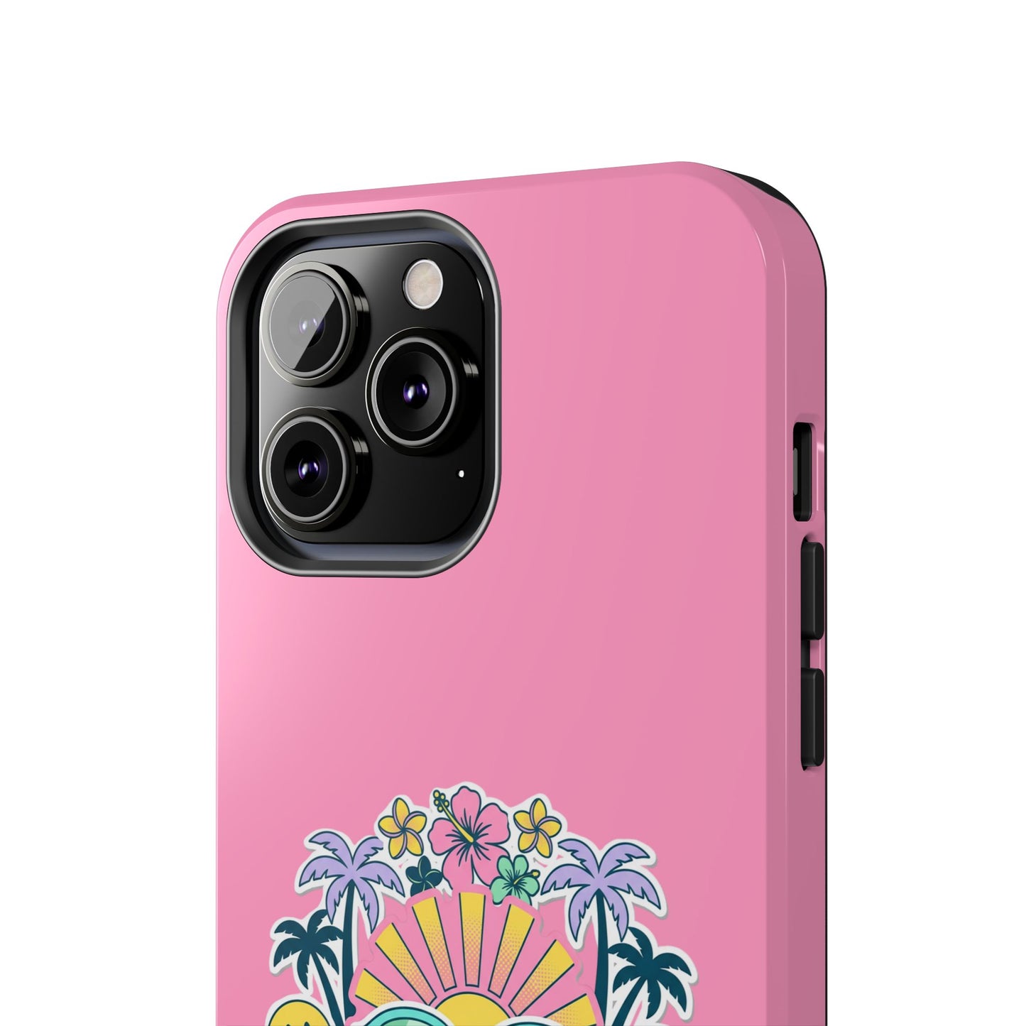 Retro Summer Phone Case — Y2K Palm Trees, Roller Skates & Smiley Collage