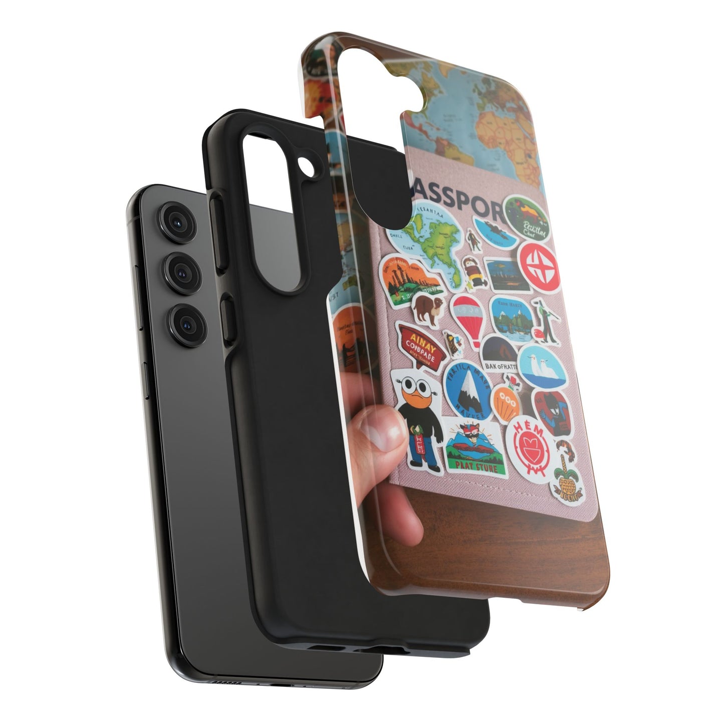 Adventure Stickers Phone Case - Tough Protection for Travel Lovers