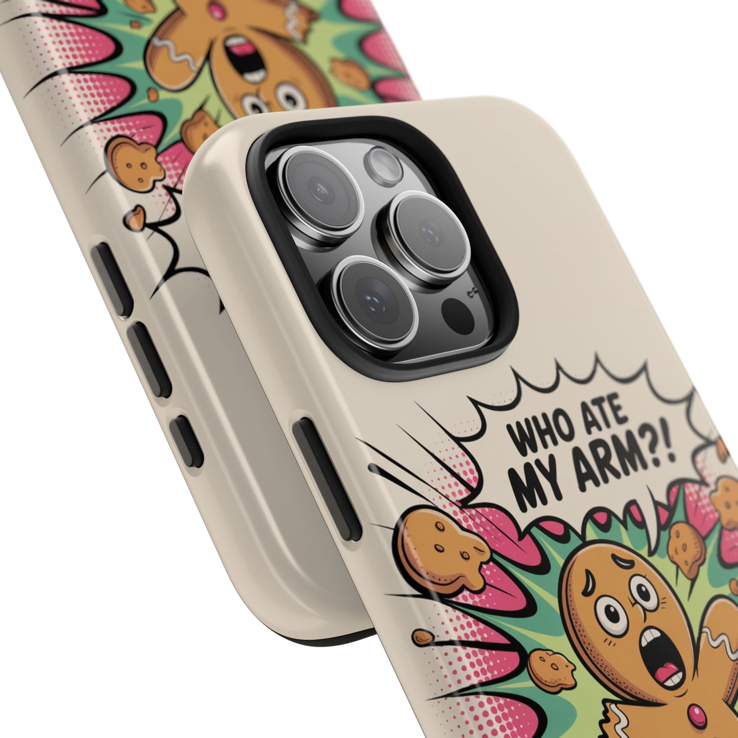 Funny Gingerbread Man Phone Case - Who Ate My Arm? Tough Protection