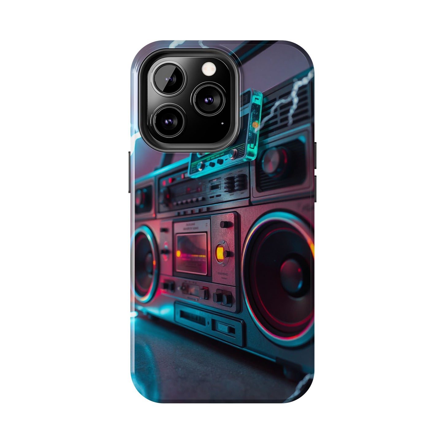 Retro Boombox Tough Phone Case – Vibrant Protection for Music Lovers
