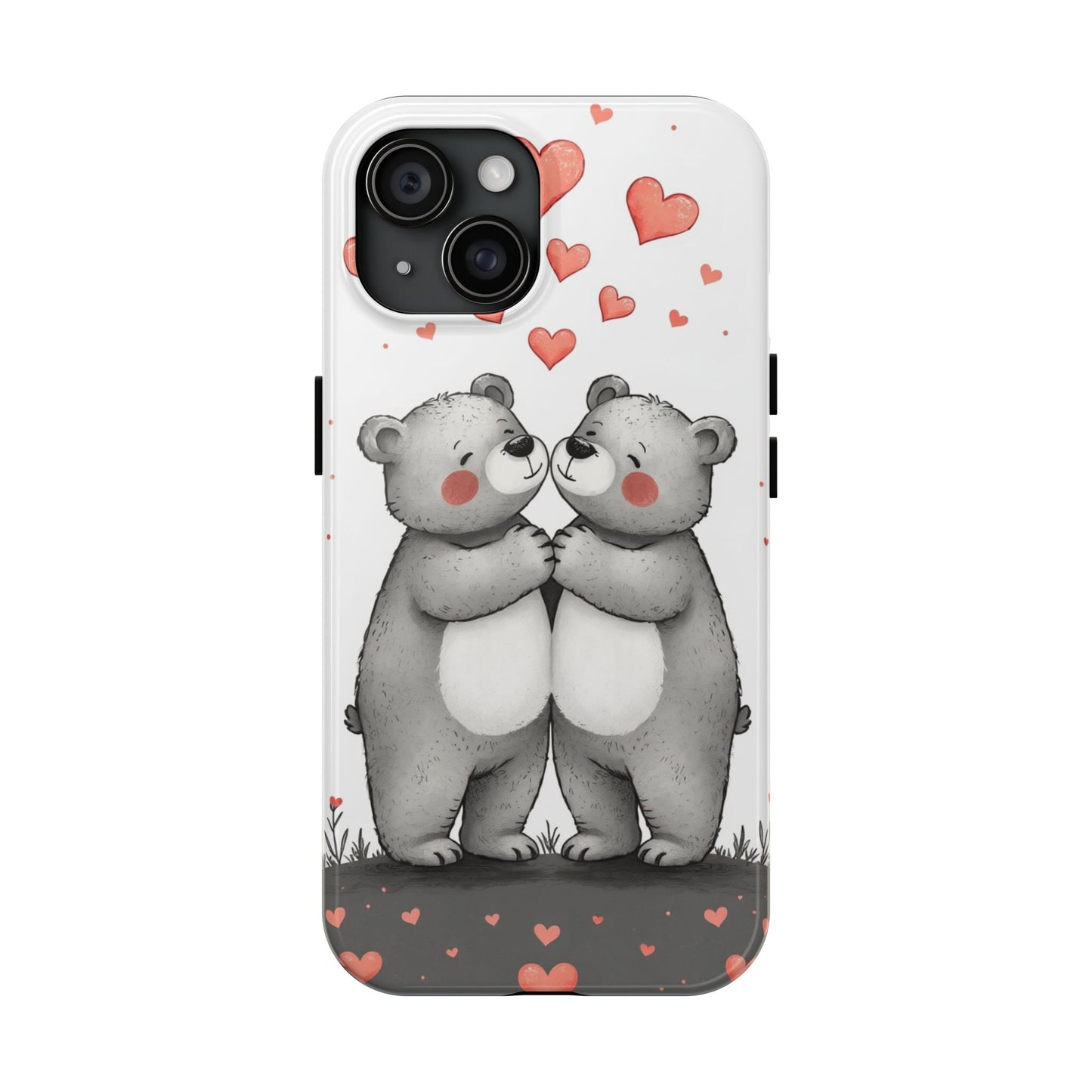 Cute Bear Love Tough Phone Case - Perfect for Valentine's Day & Couples
